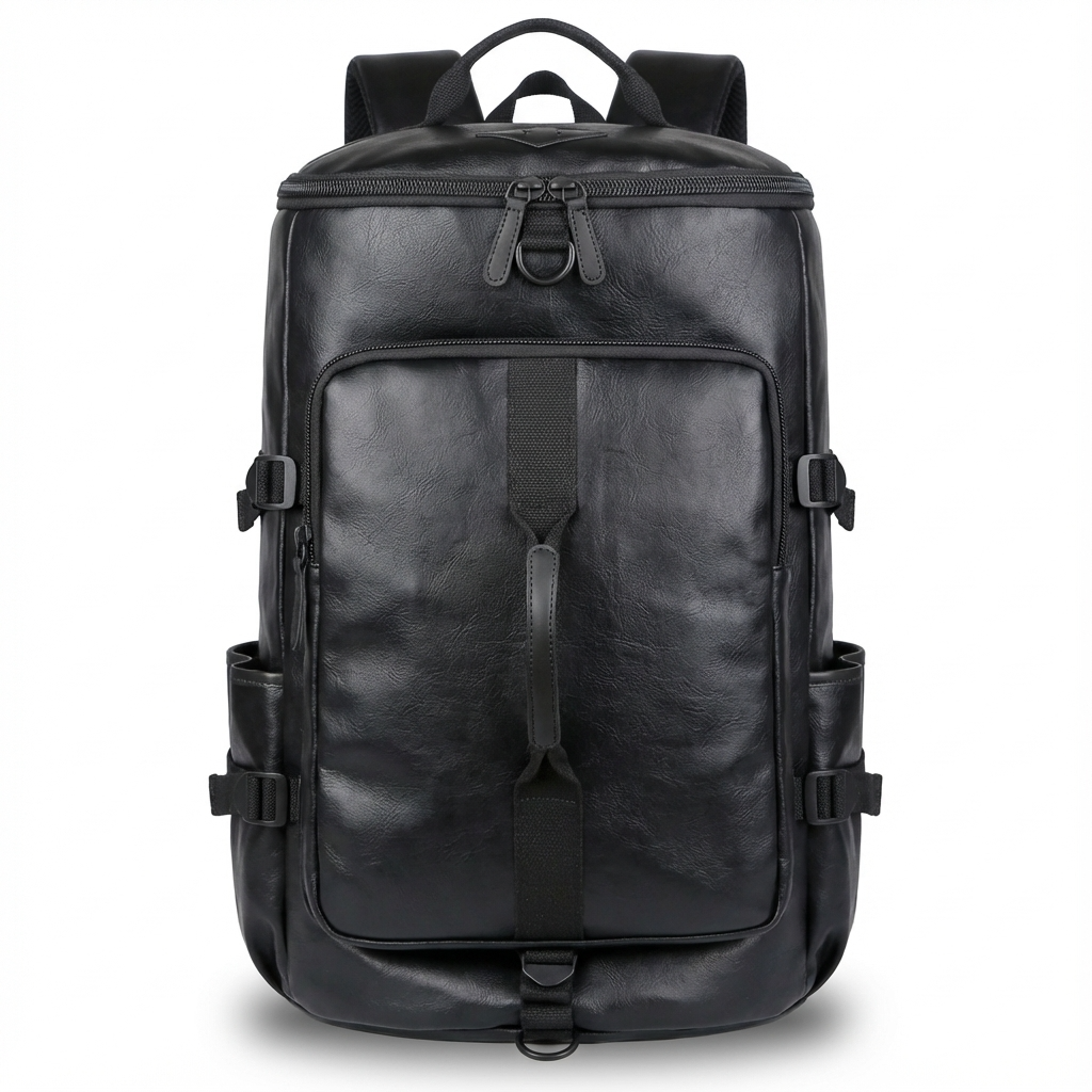 Men's Vegan Leather Duffel Bag – Convertible 35L Travel