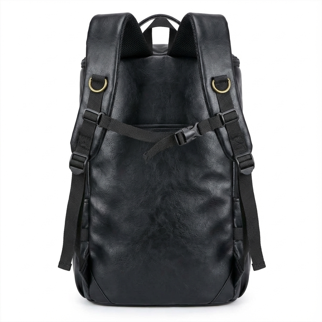 Men's Vegan Leather Duffel Bag – Convertible 35L Travel