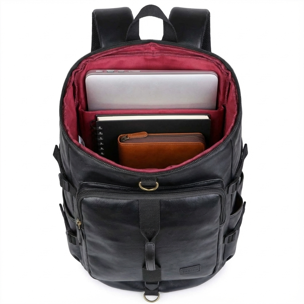 Men's Vegan Leather Duffel Bag – Convertible 35L Travel