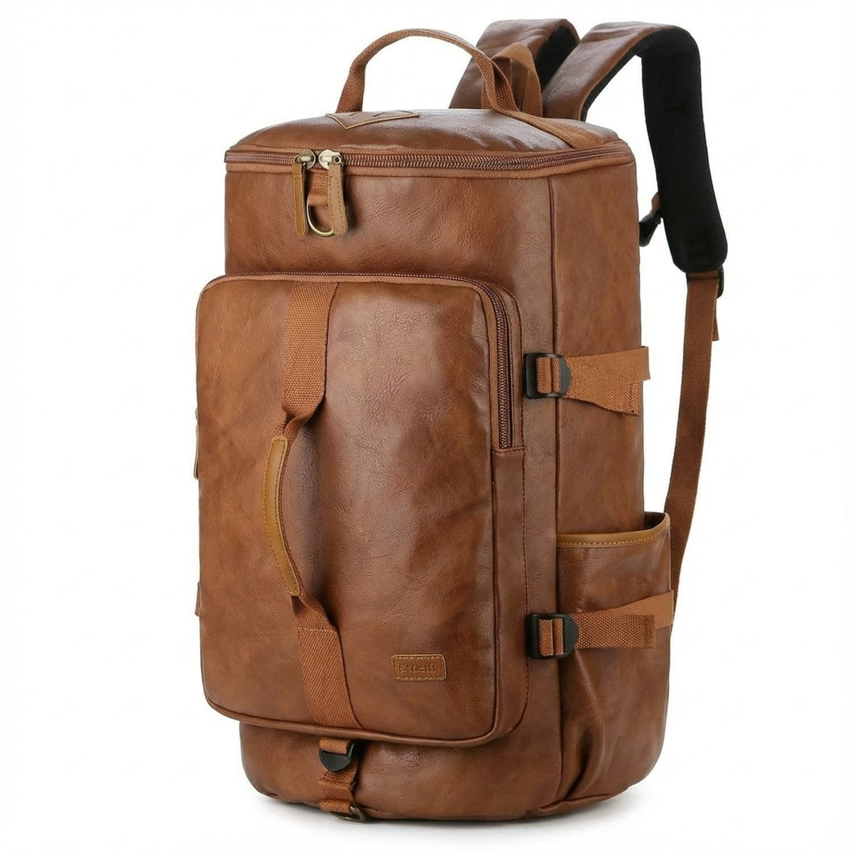 Men's Vegan Leather Duffel Bag – Convertible 35L Travel