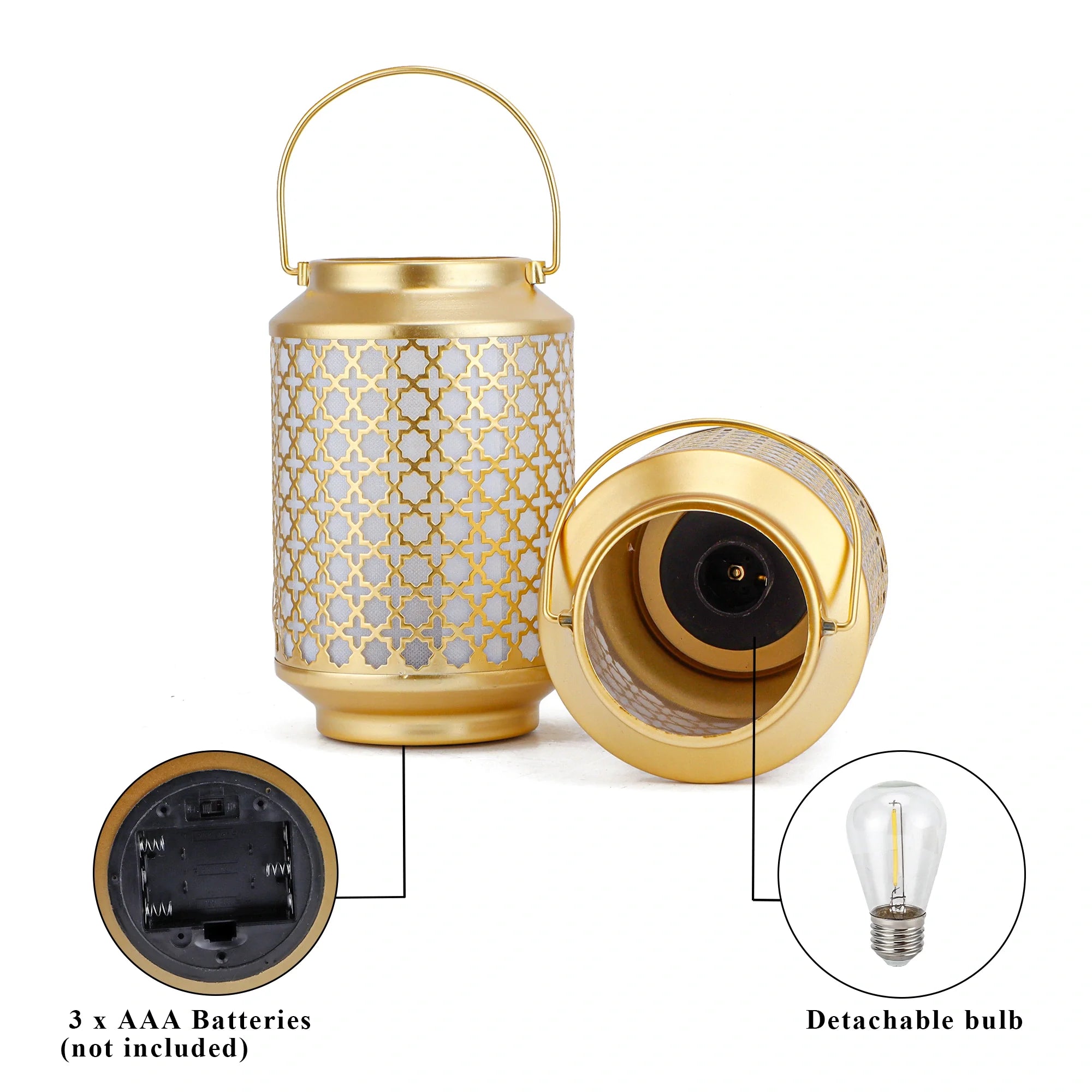 Metal Battery Operated Lamp 7.5'' High Cordless Decorative Lamp