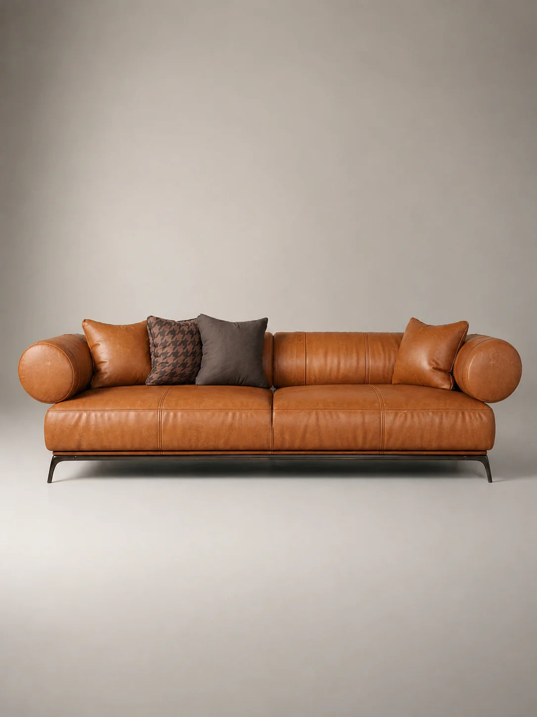 Modern 3-Seater Leather Sofa