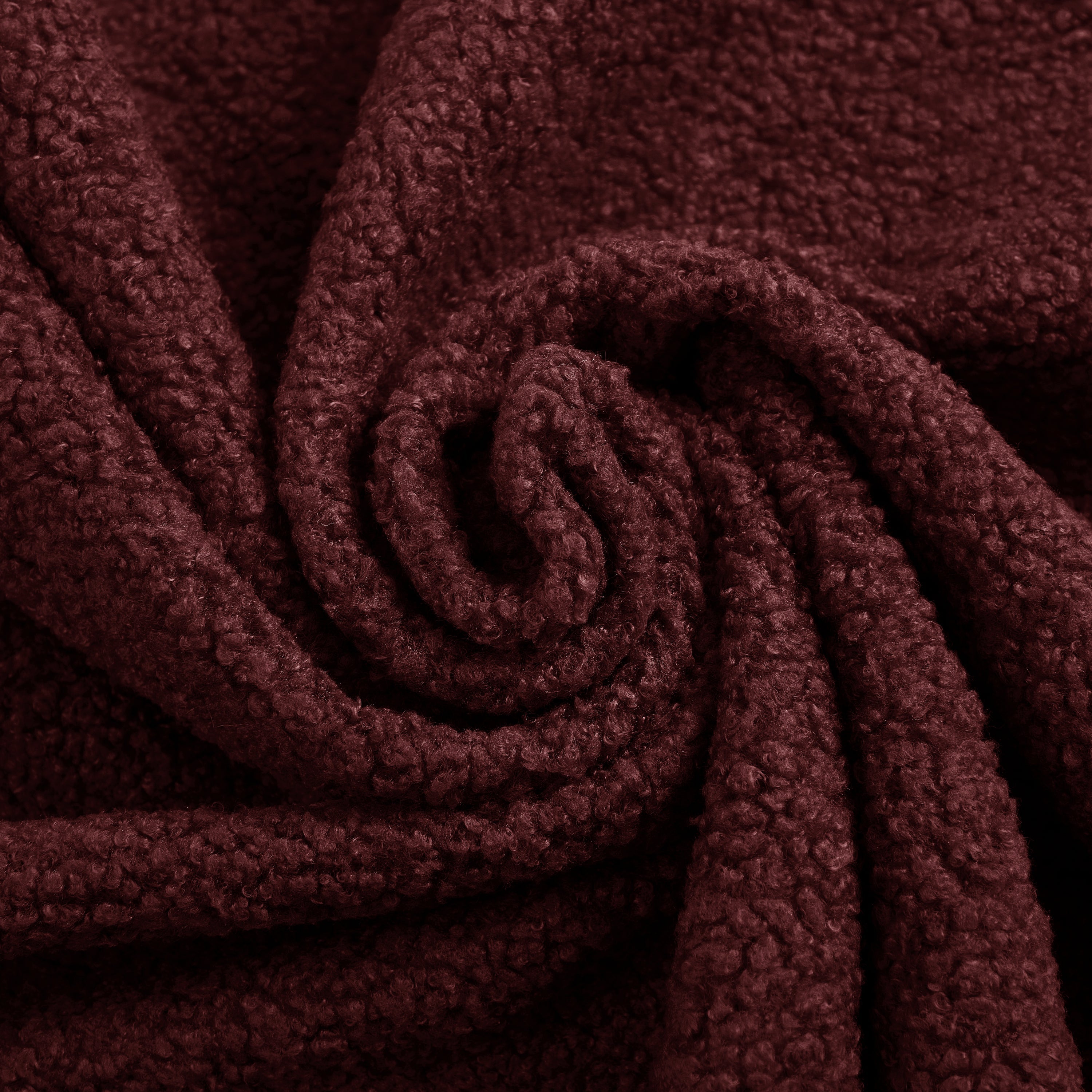 Modern Convertible Teddy Fabric Floor Sofa Bed with 2 Pillows – Burgundy