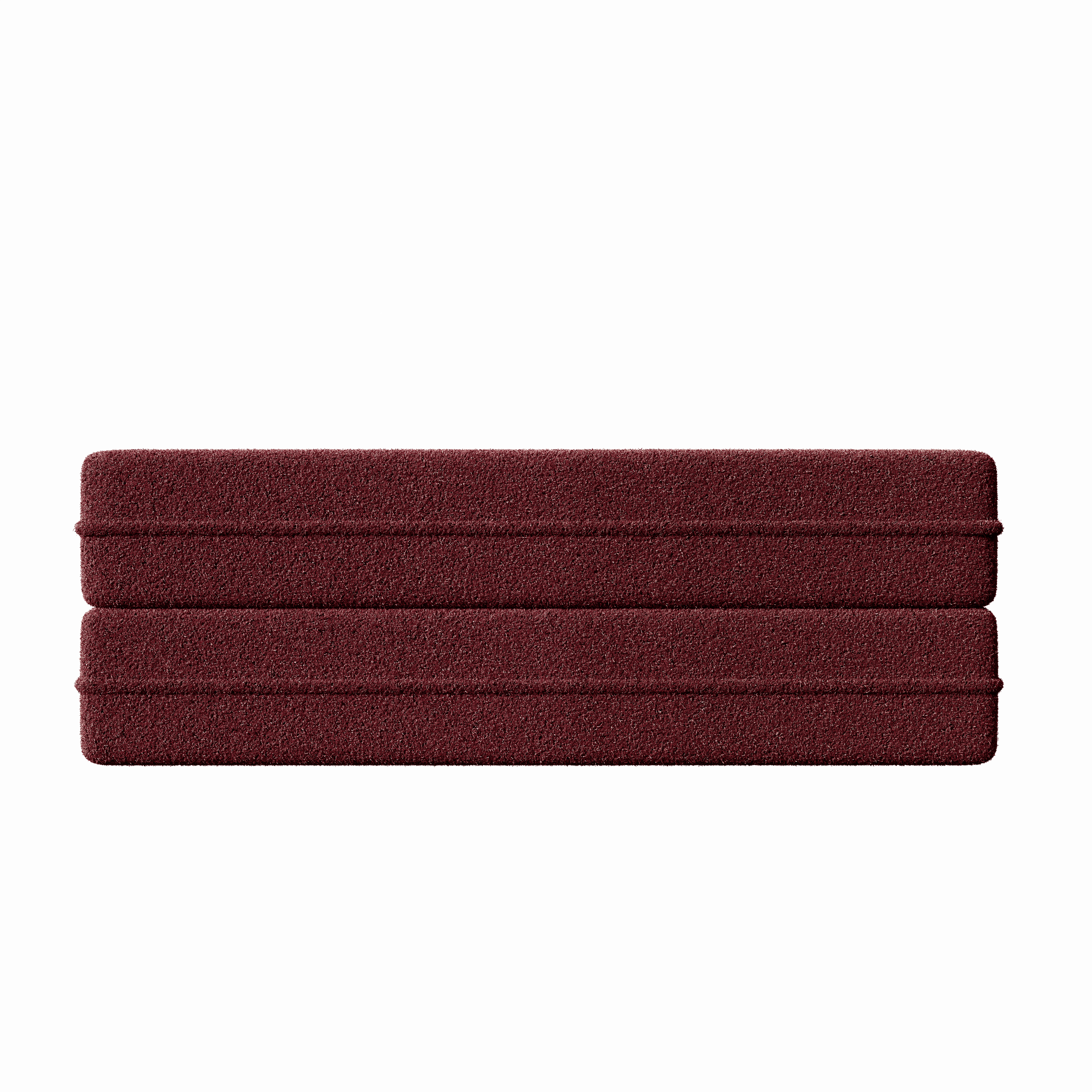 Modern Convertible Teddy Fabric Floor Sofa Bed with 2 Pillows – Burgundy