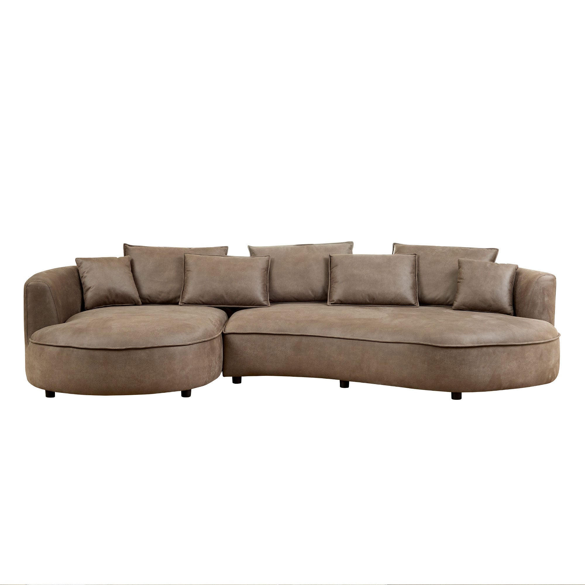 Modern Curved Sectional Leatherier Sofa