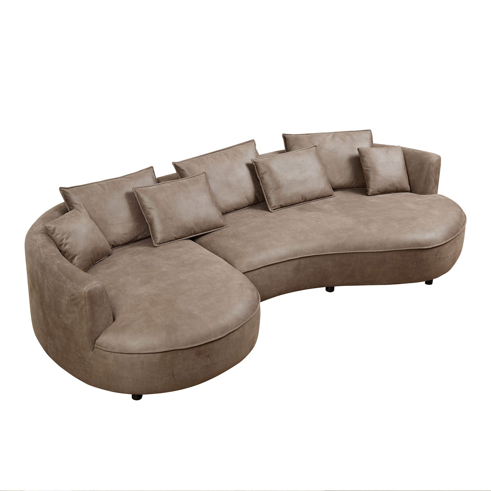 Modern Curved Sectional Leatherier Sofa