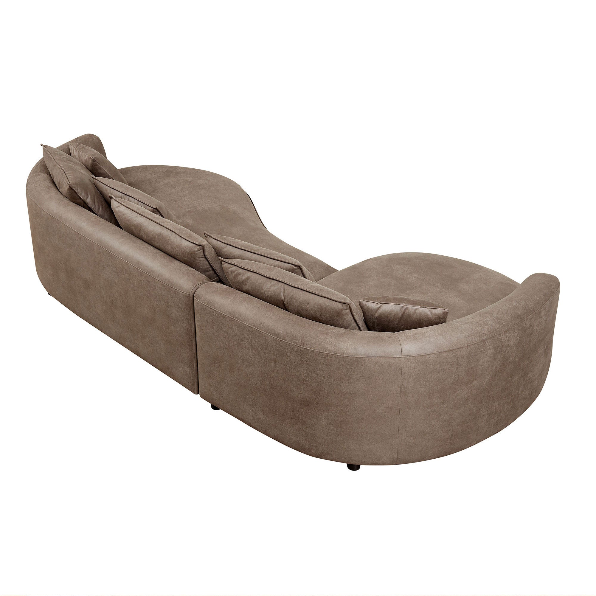 Modern Curved Sectional Leatherier Sofa