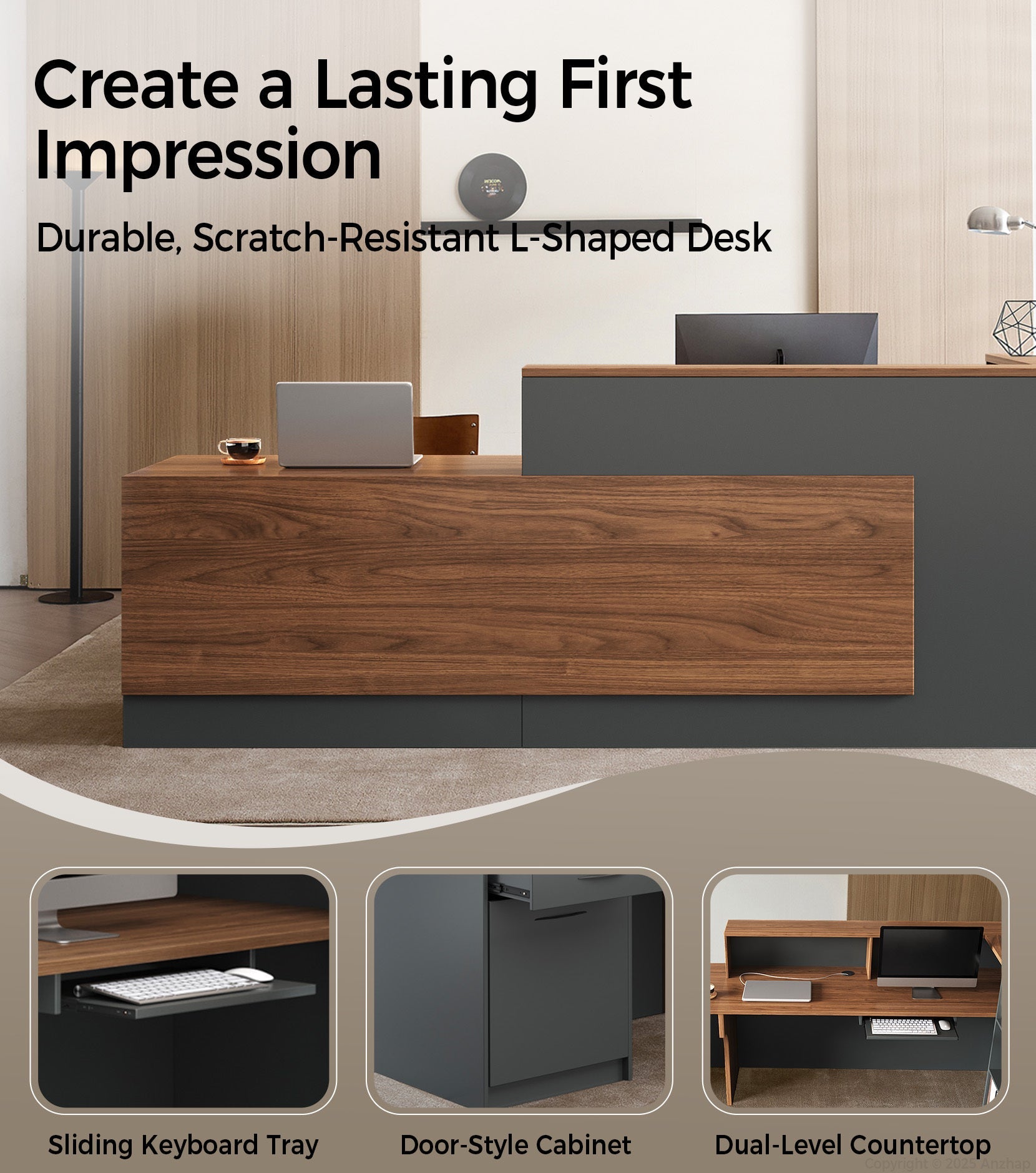 Modern L-Shaped Reception Desk