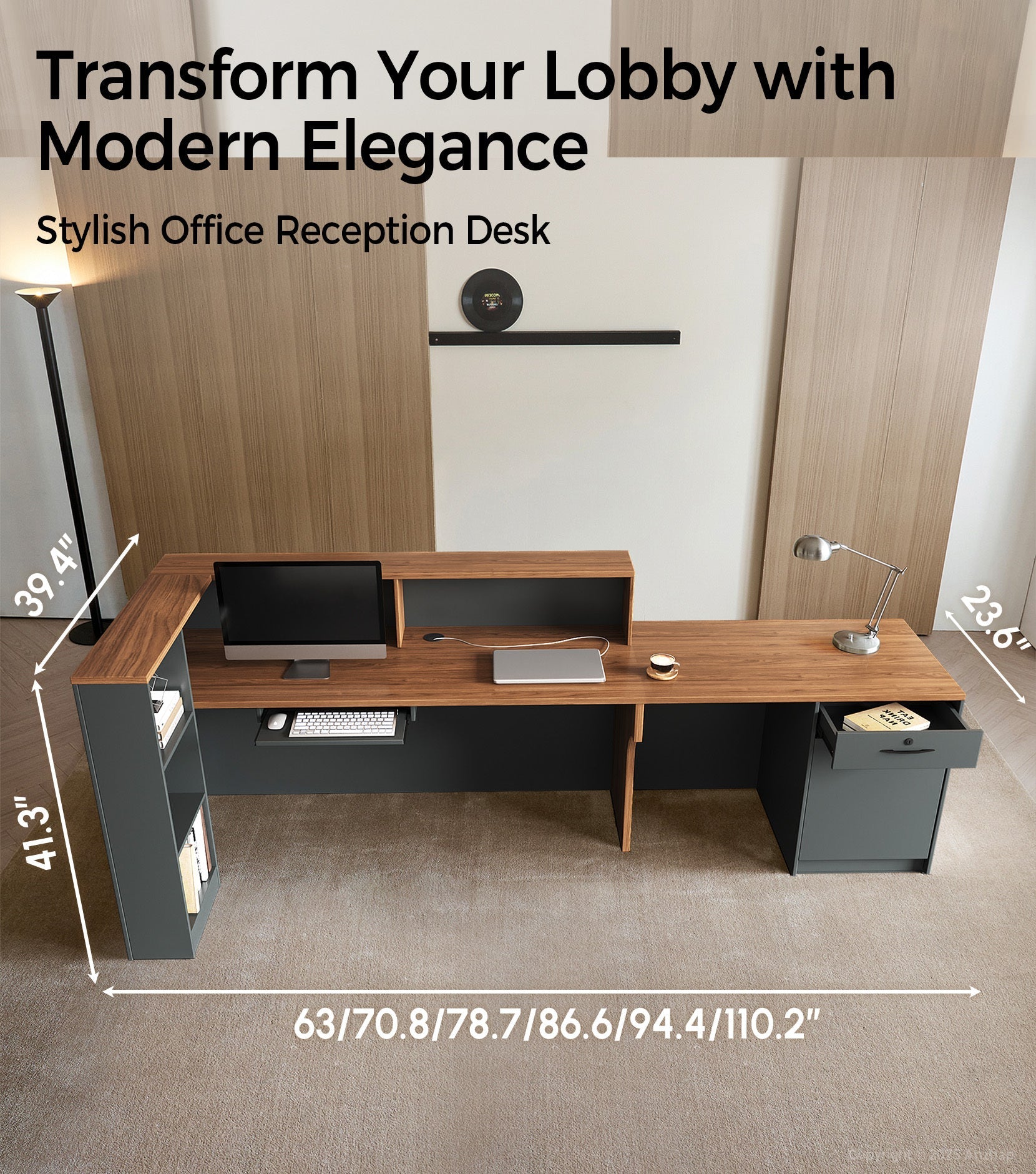 Modern L-Shaped Reception Desk