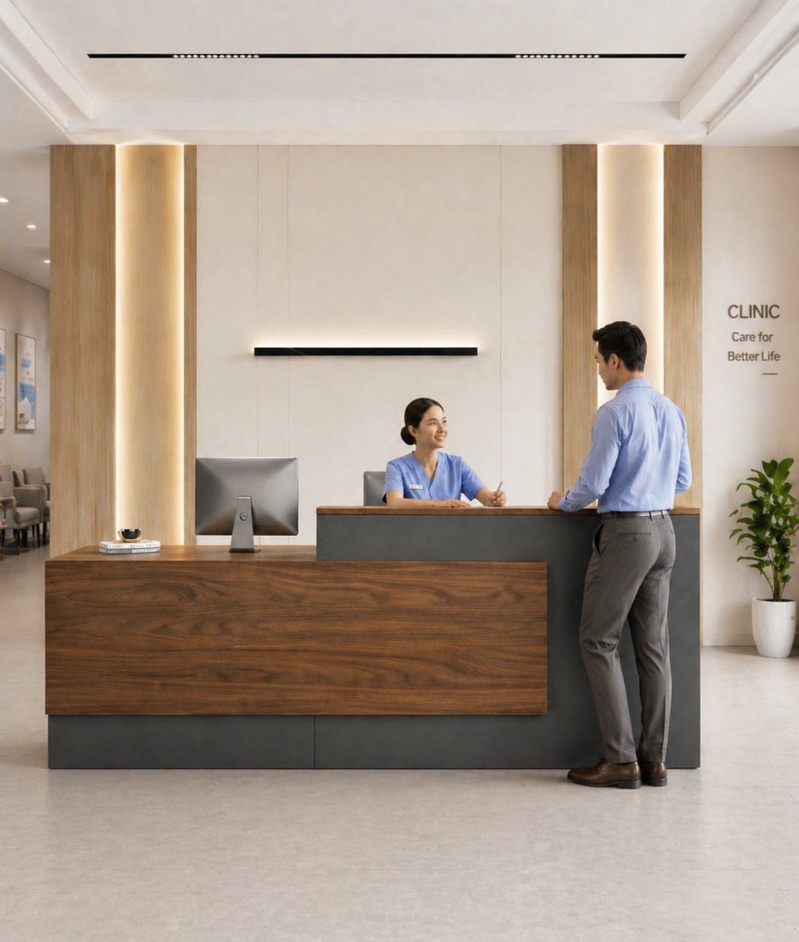 Modern L-Shaped Reception Desk