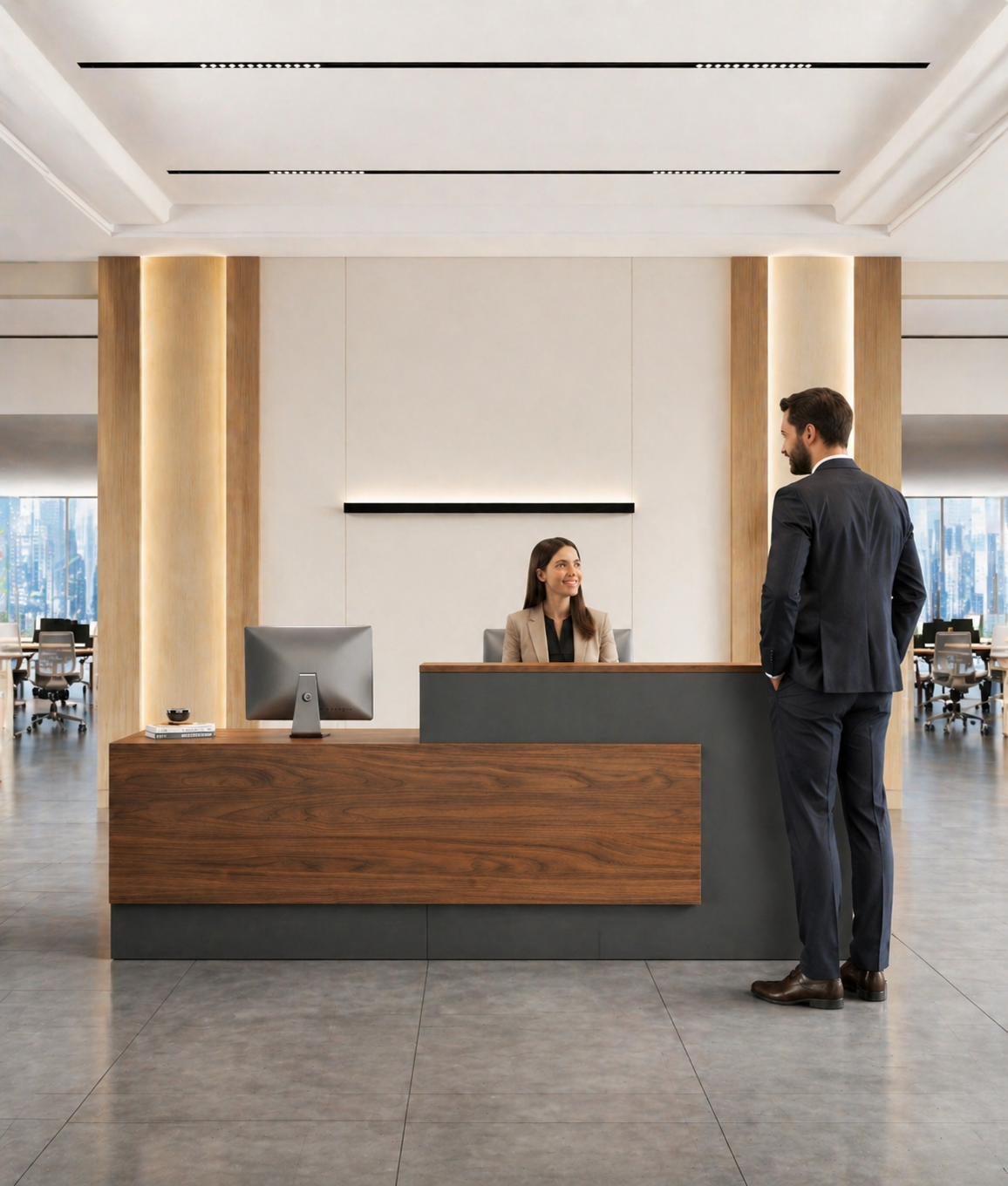 Modern L-Shaped Reception Desk