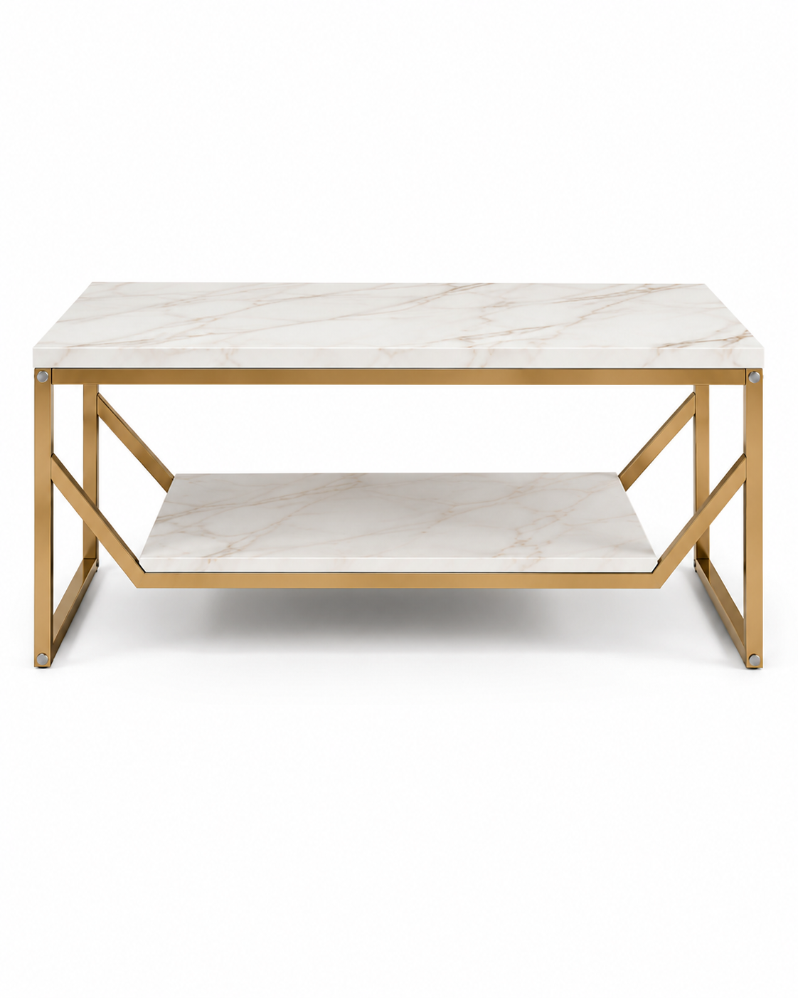Modern Luxe Marble & Steel Coffee Table
