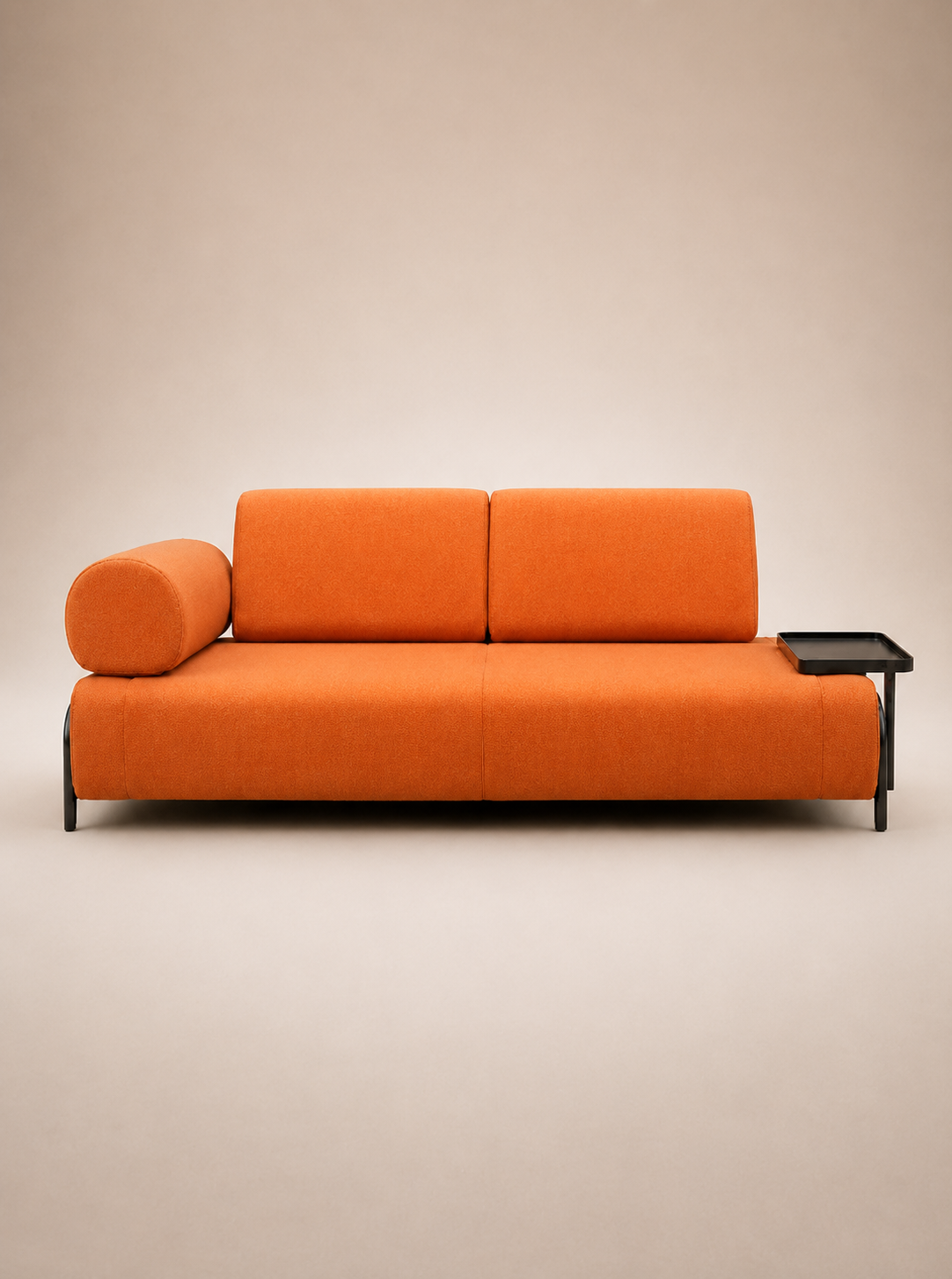 Modern Orange Upholstered Sofa