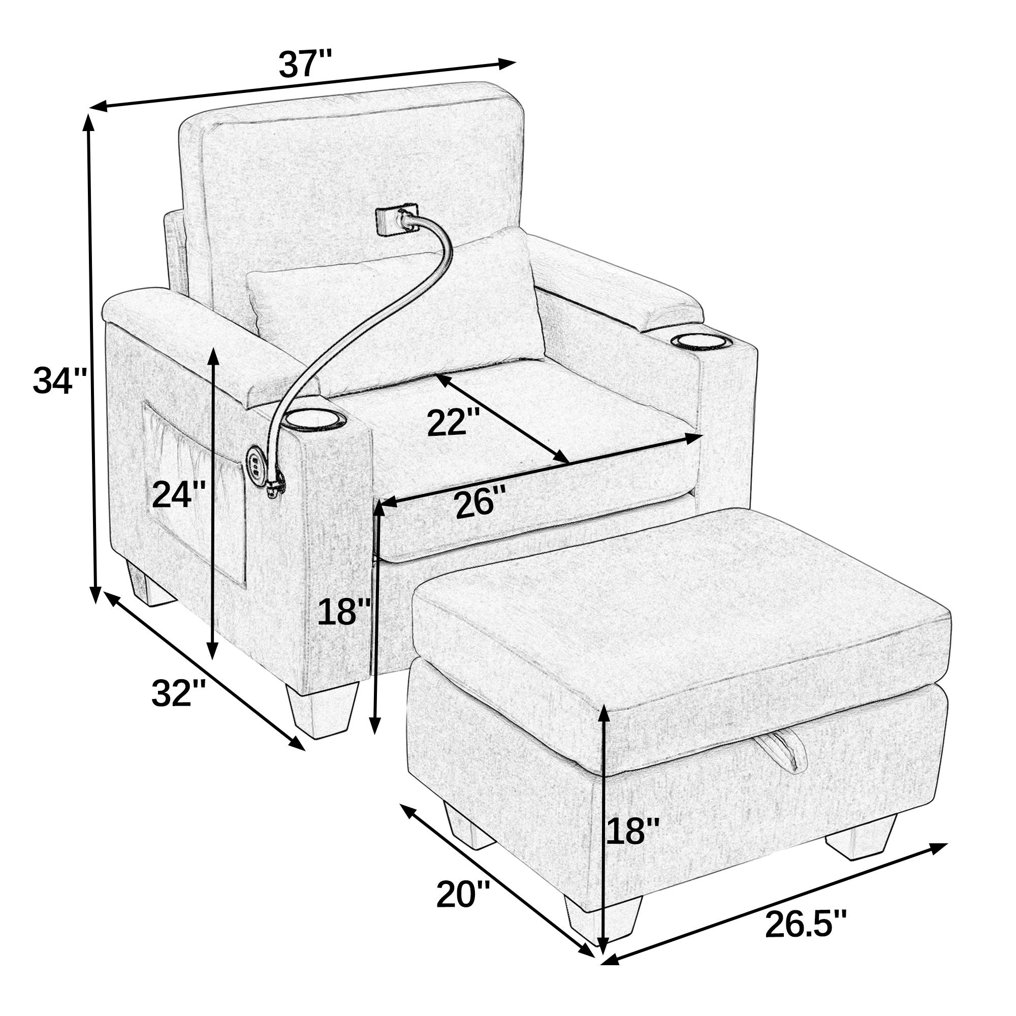 Modern Recliner Sofa Seat