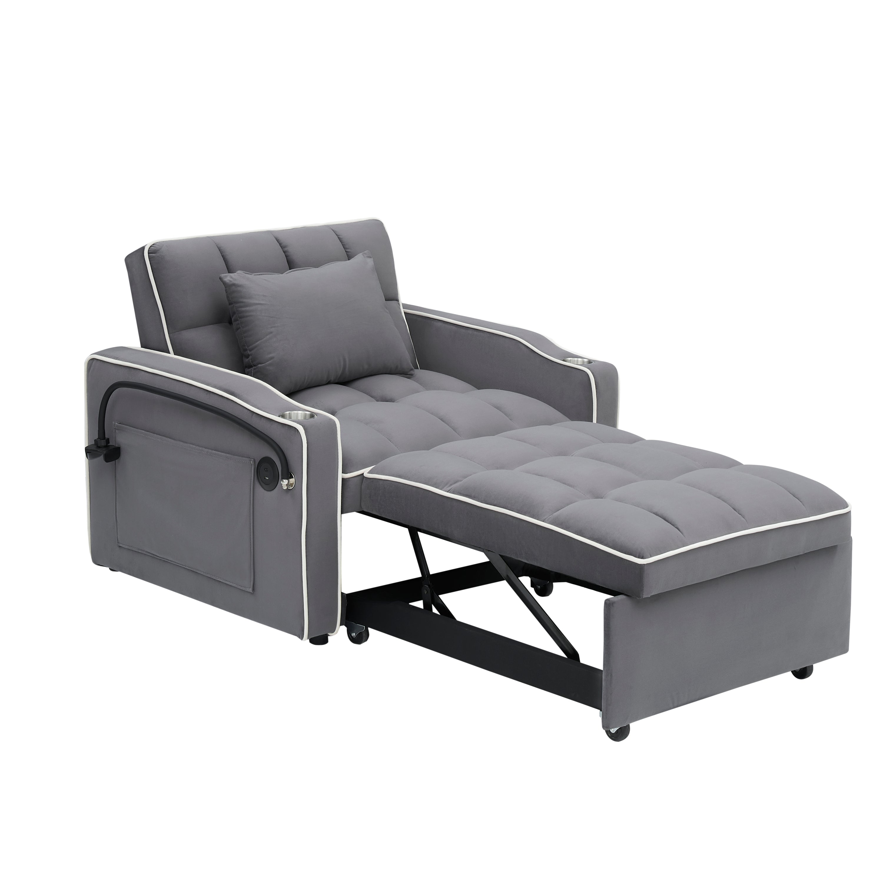 Modern Velvet Convertible Sofa Bed