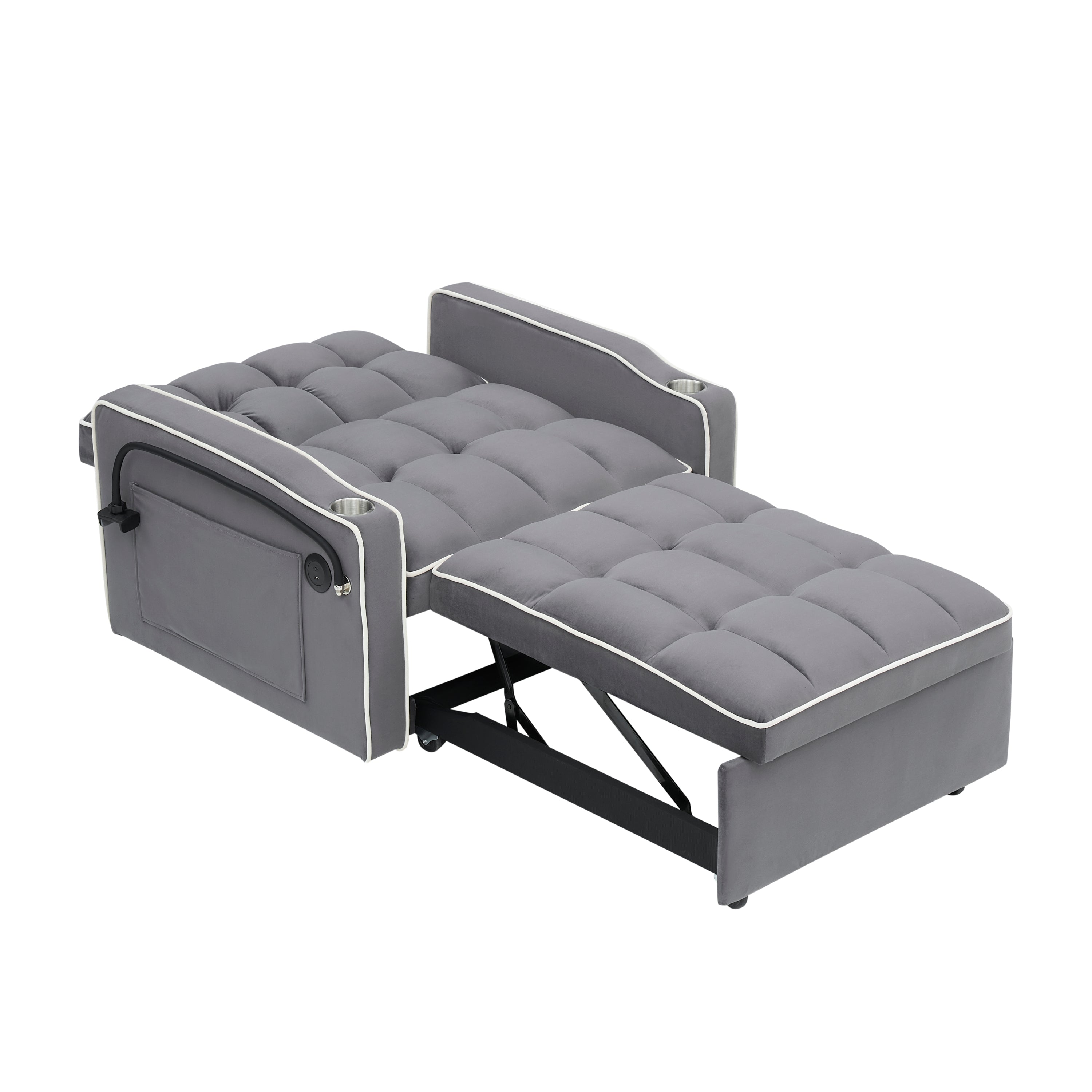 Modern Velvet Convertible Sofa Bed