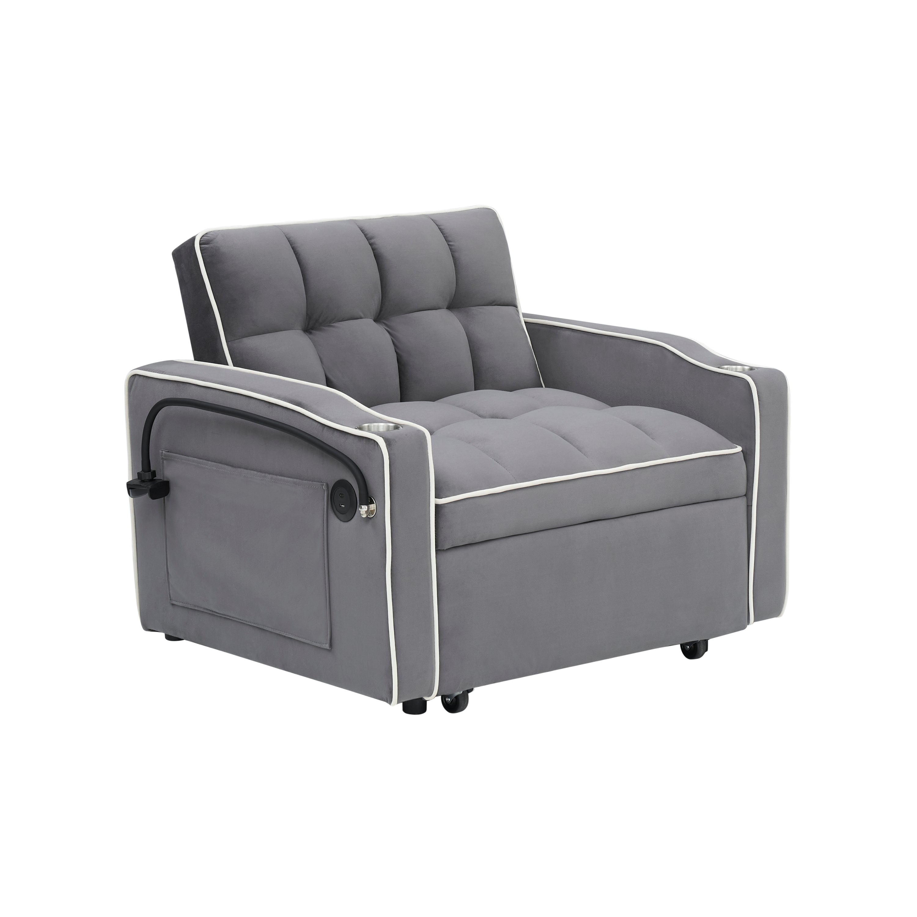 Modern Velvet Convertible Sofa Bed