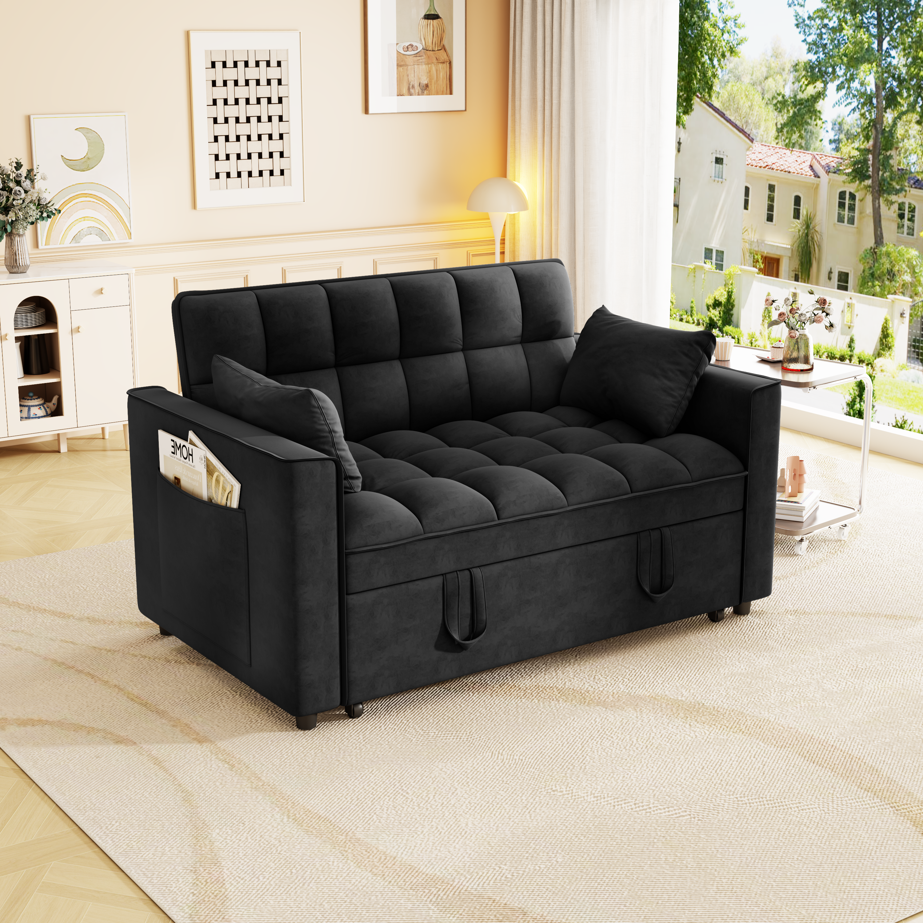 Modern Velvet Sleeper Sofa Bed