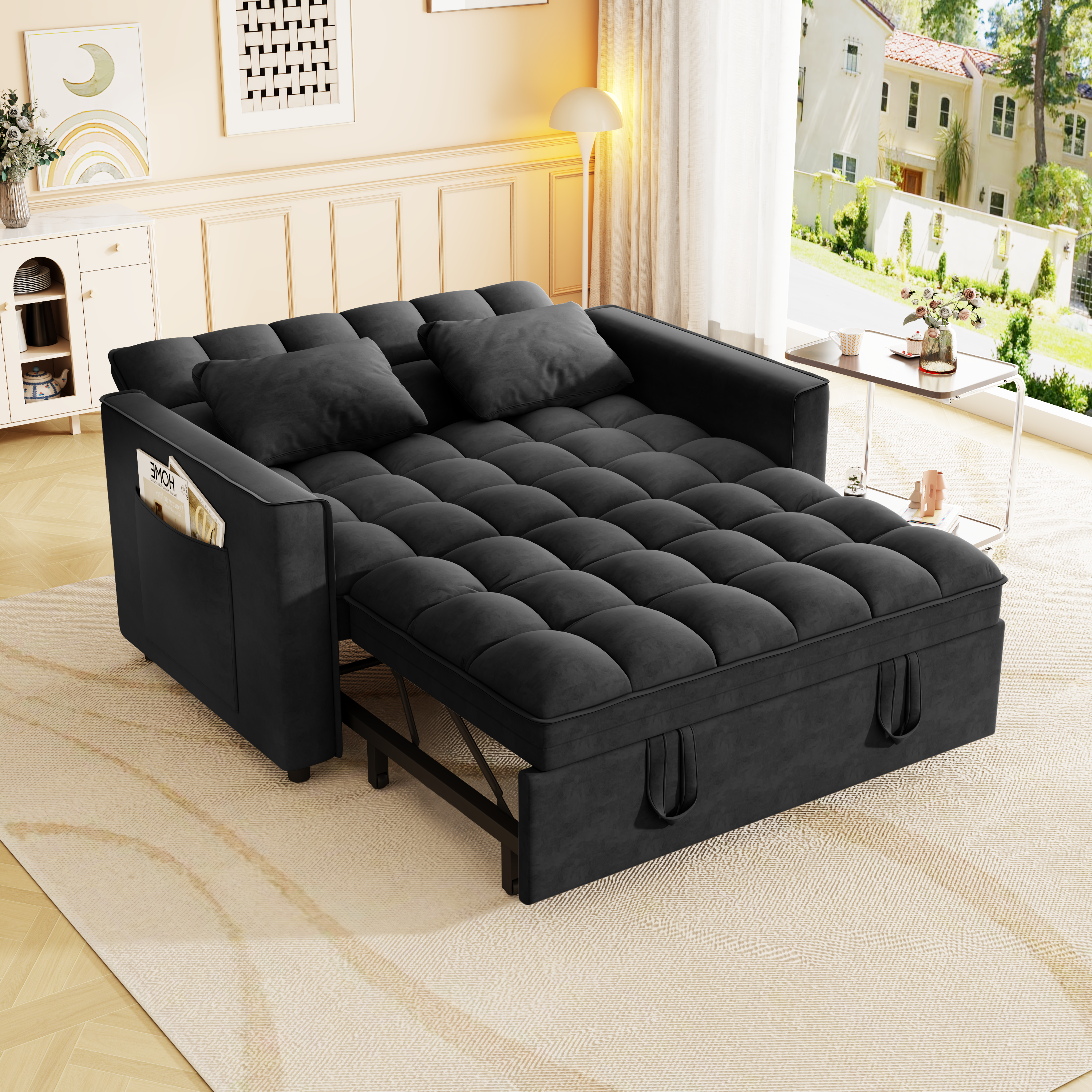 Modern Velvet Sleeper Sofa Bed