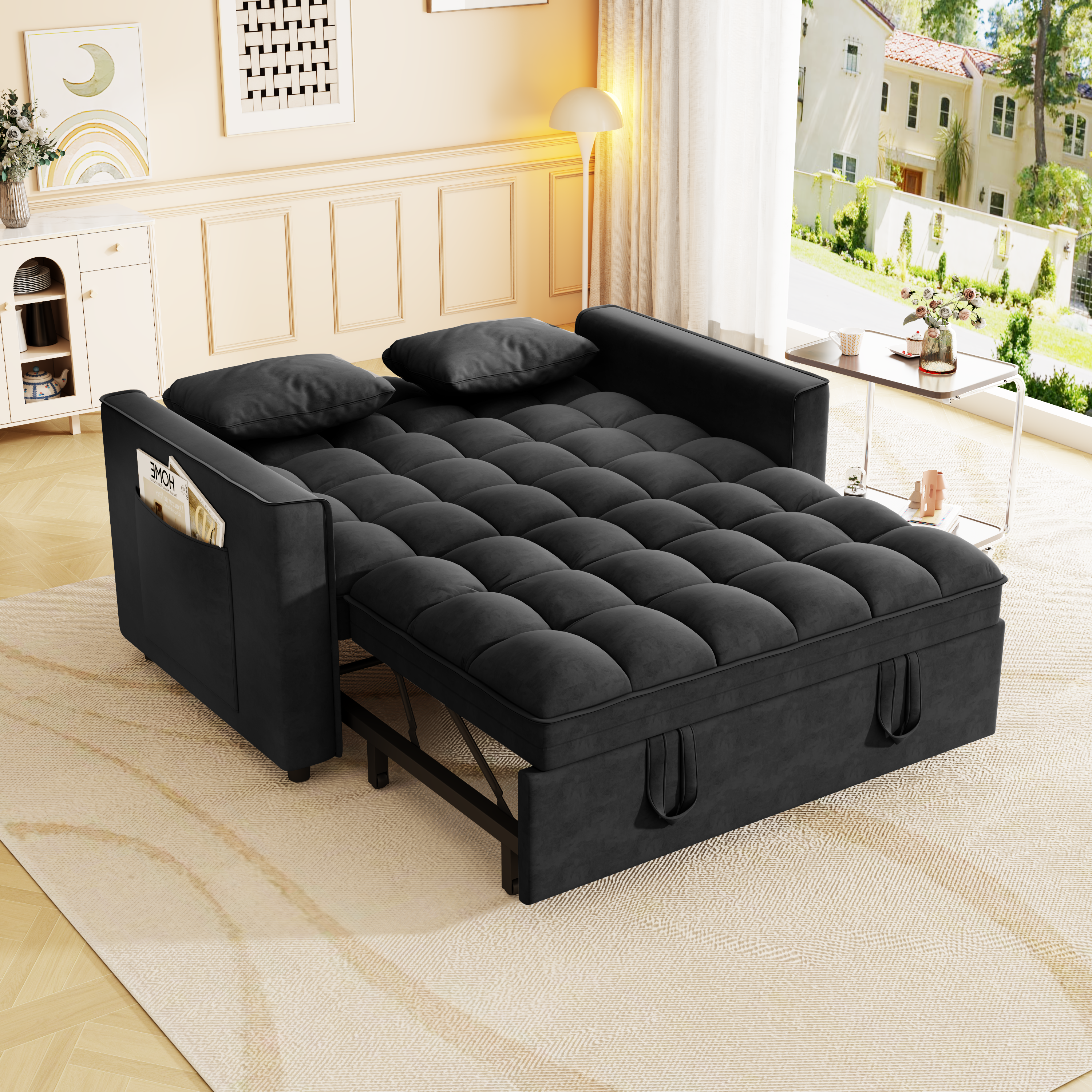 Modern Velvet Sleeper Sofa Bed