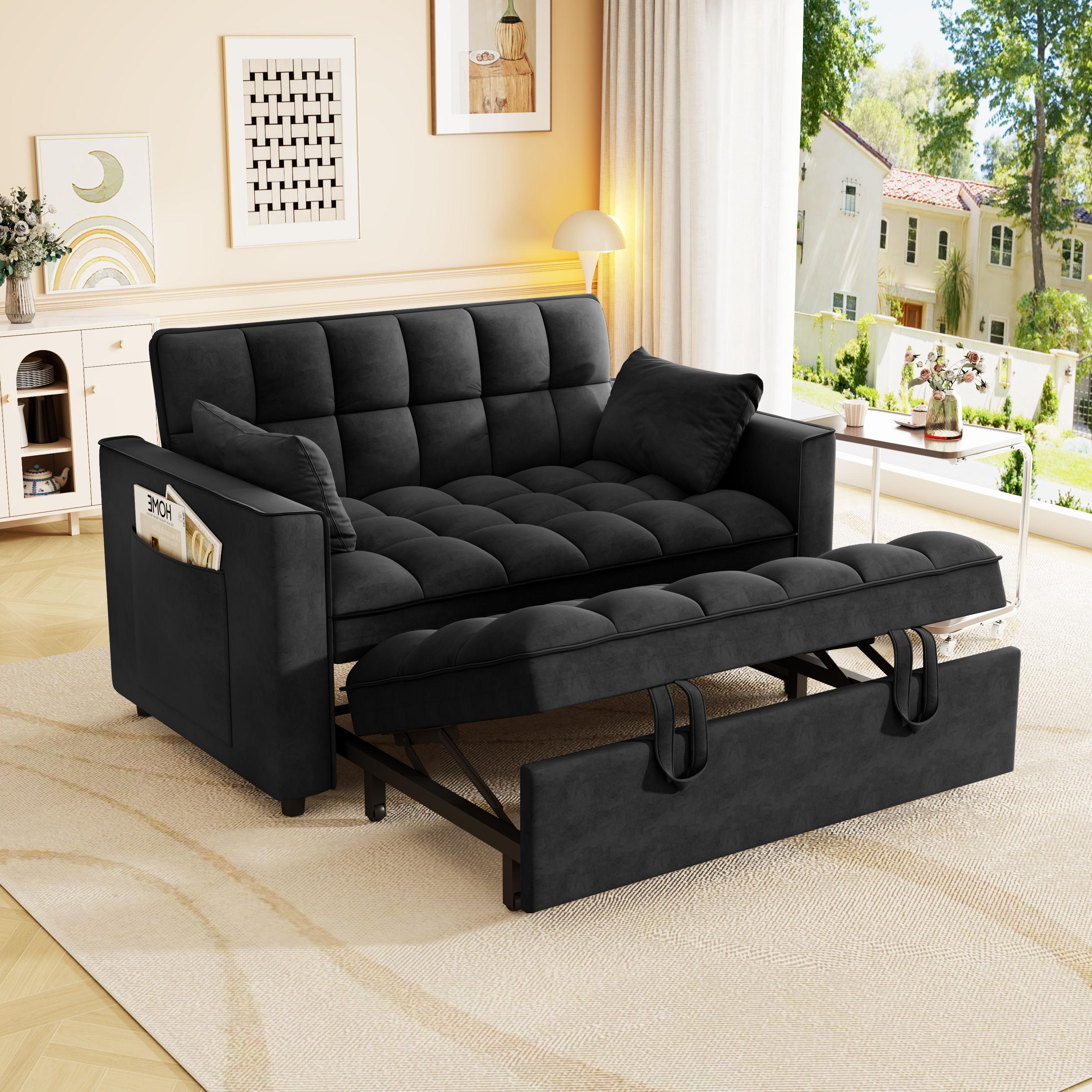 Modern Velvet Sleeper Sofa Bed
