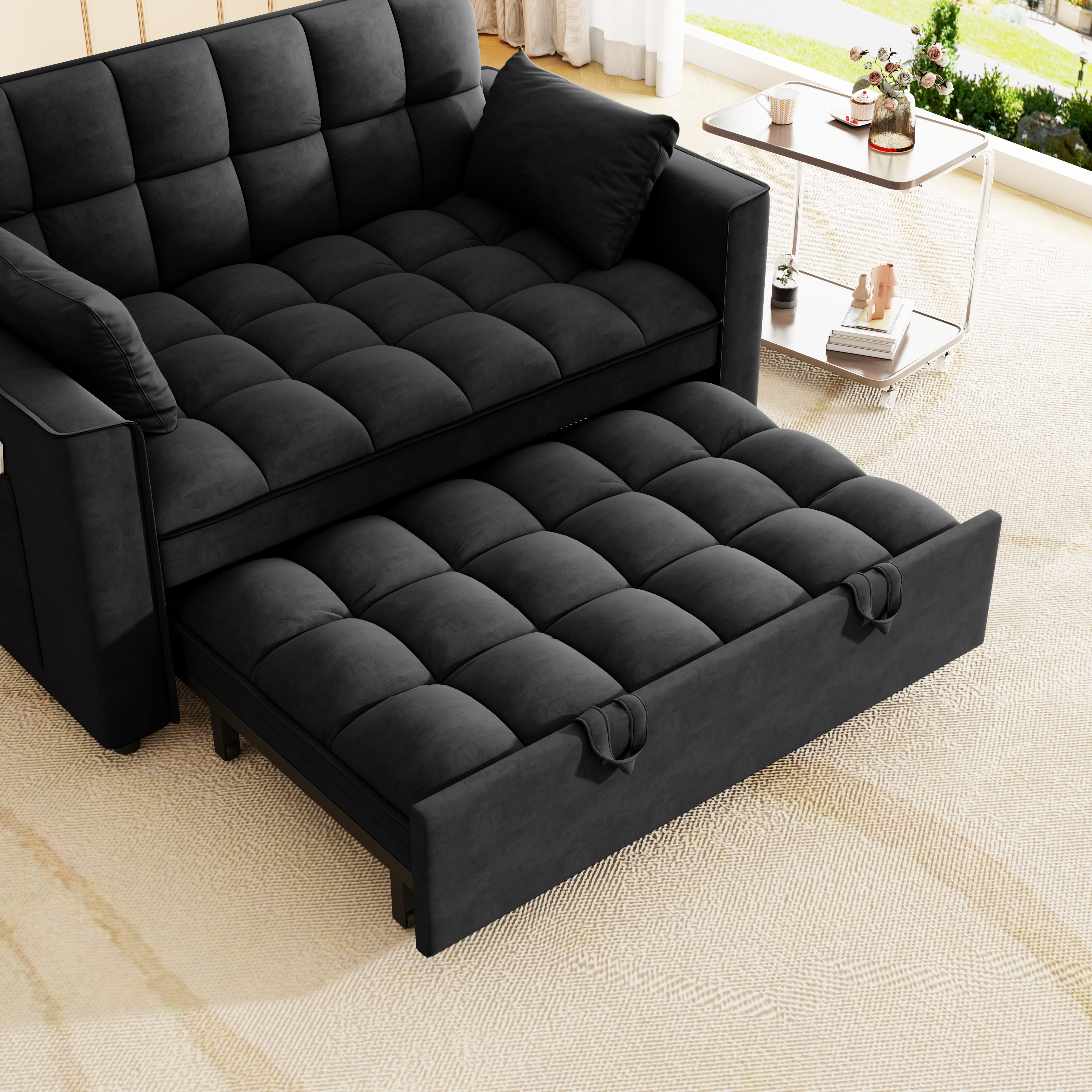 Modern Velvet Sleeper Sofa Bed