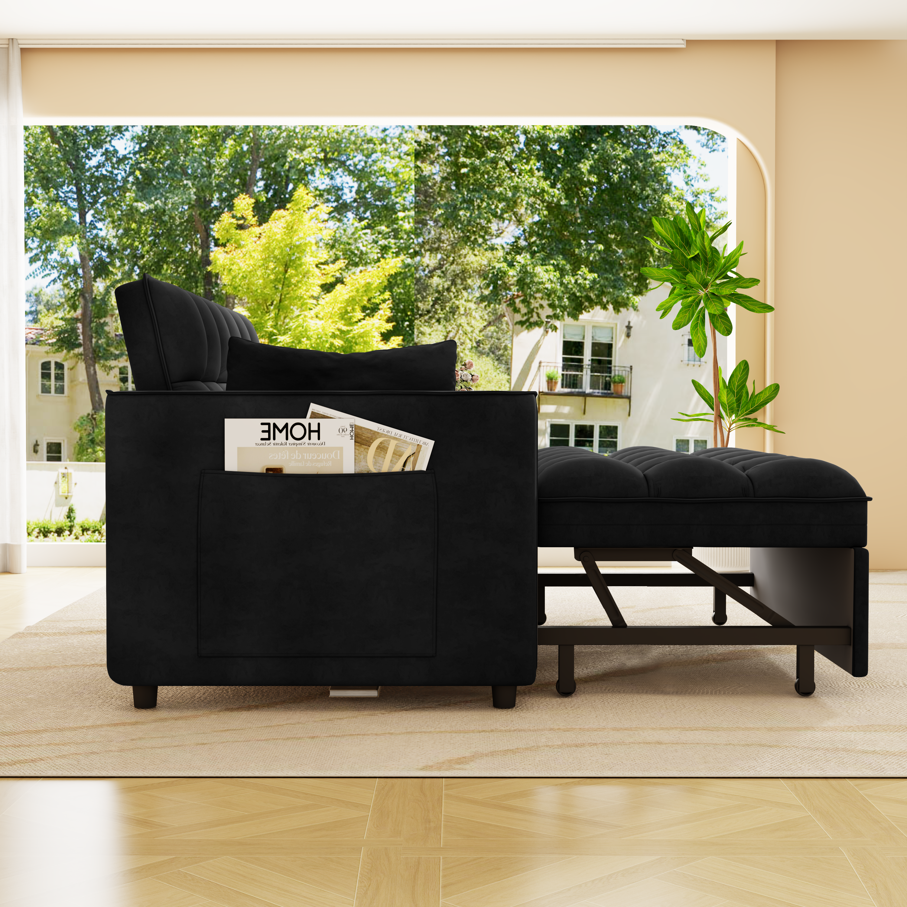 Modern Velvet Sleeper Sofa Bed