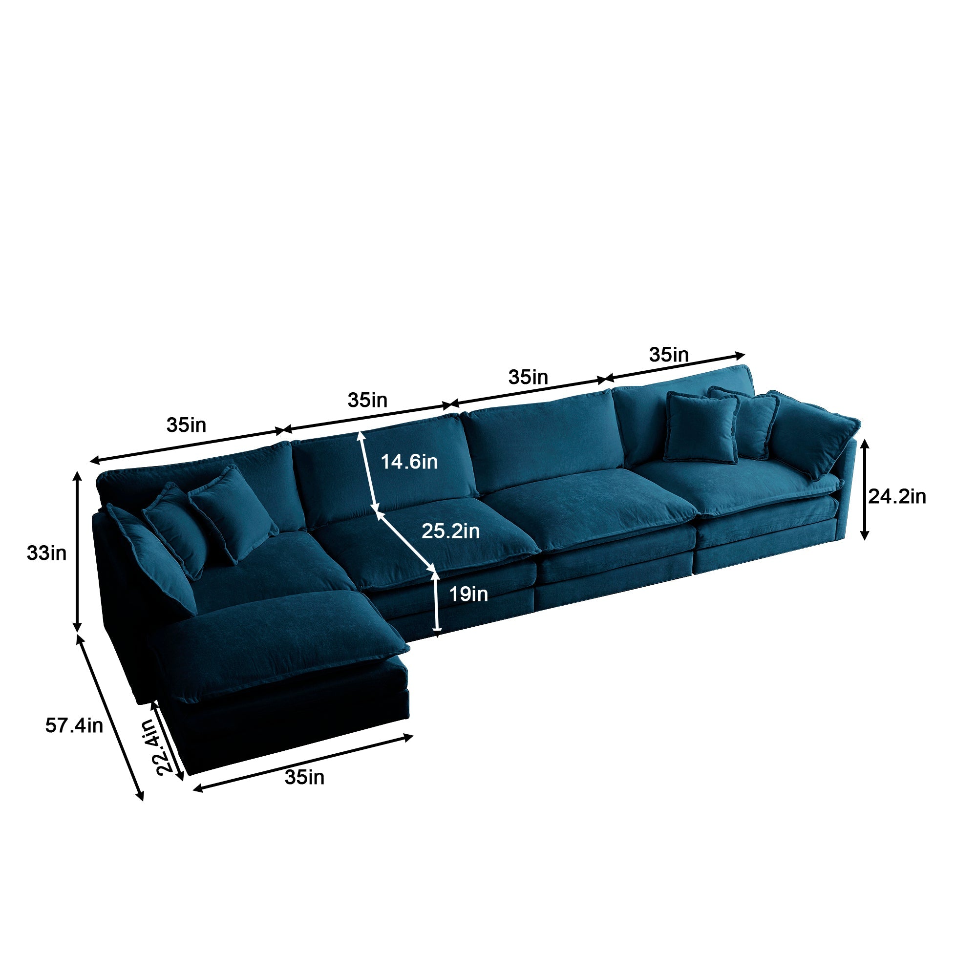 Modular Chenille Sectional Sofa