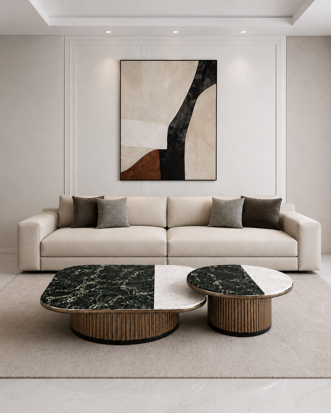 Monaco Marble Nesting Coffee Table Set