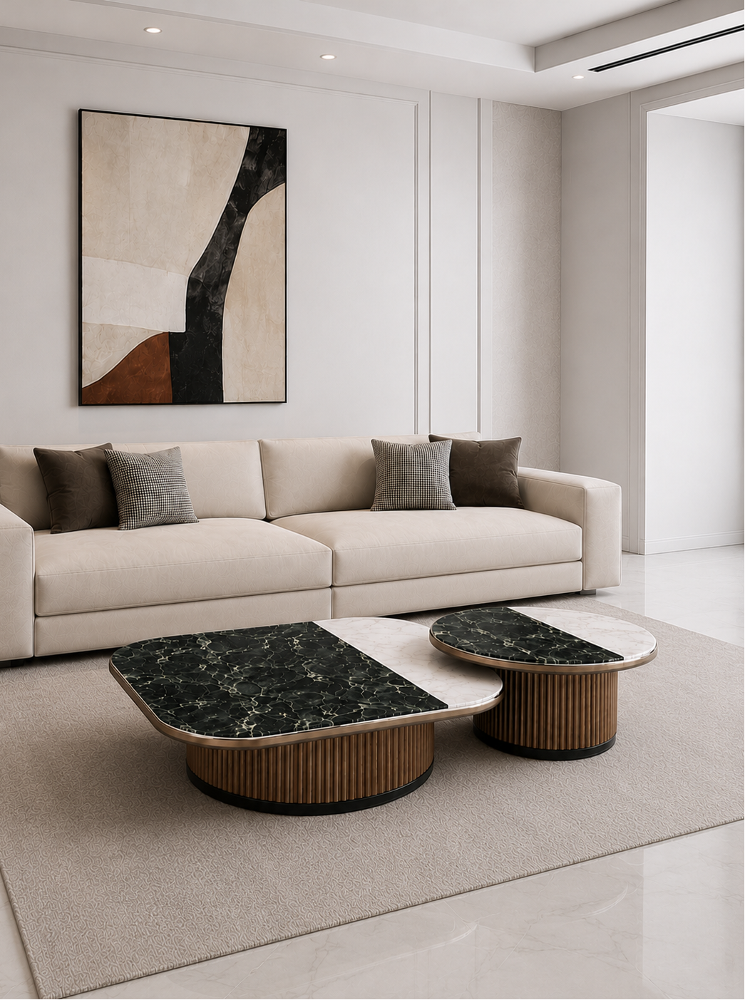 Monaco Marble Nesting Coffee Table Set
