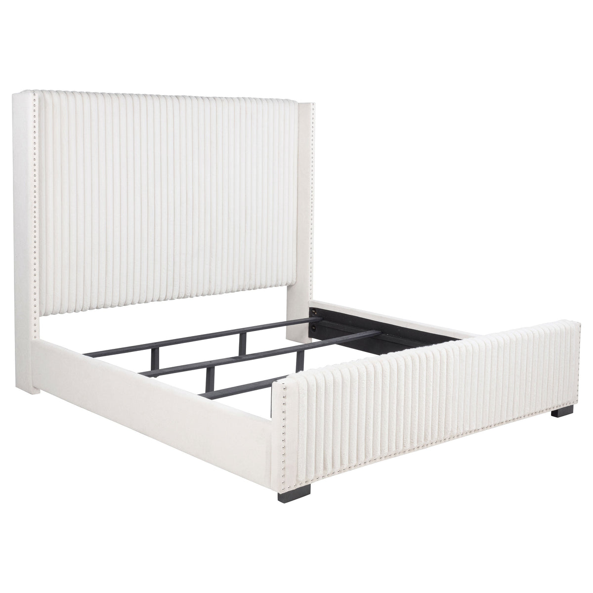 Natasha 65-inch Upholstered California King Bed Cream