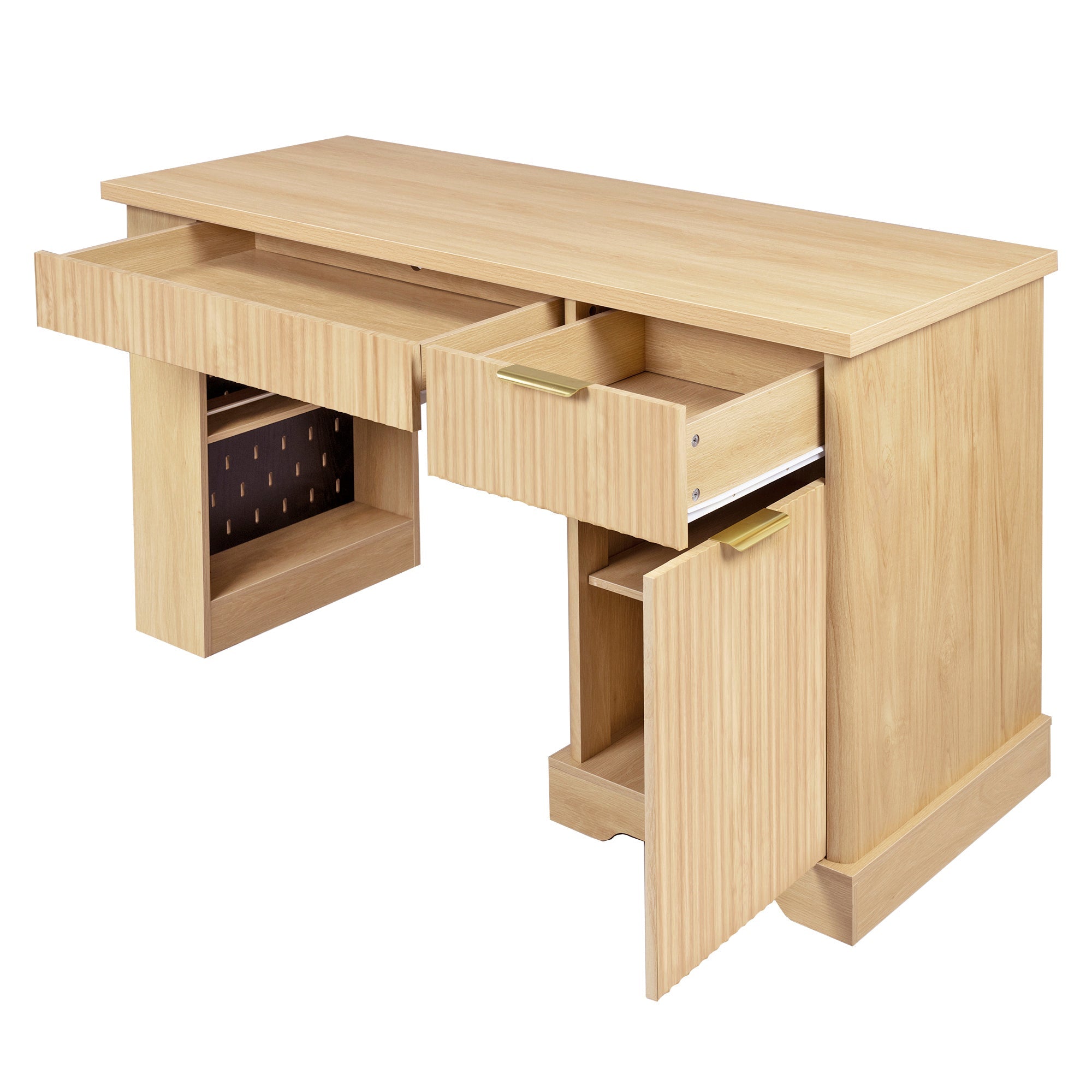 Oakridge Fluted Home Office Desk with Charging Station