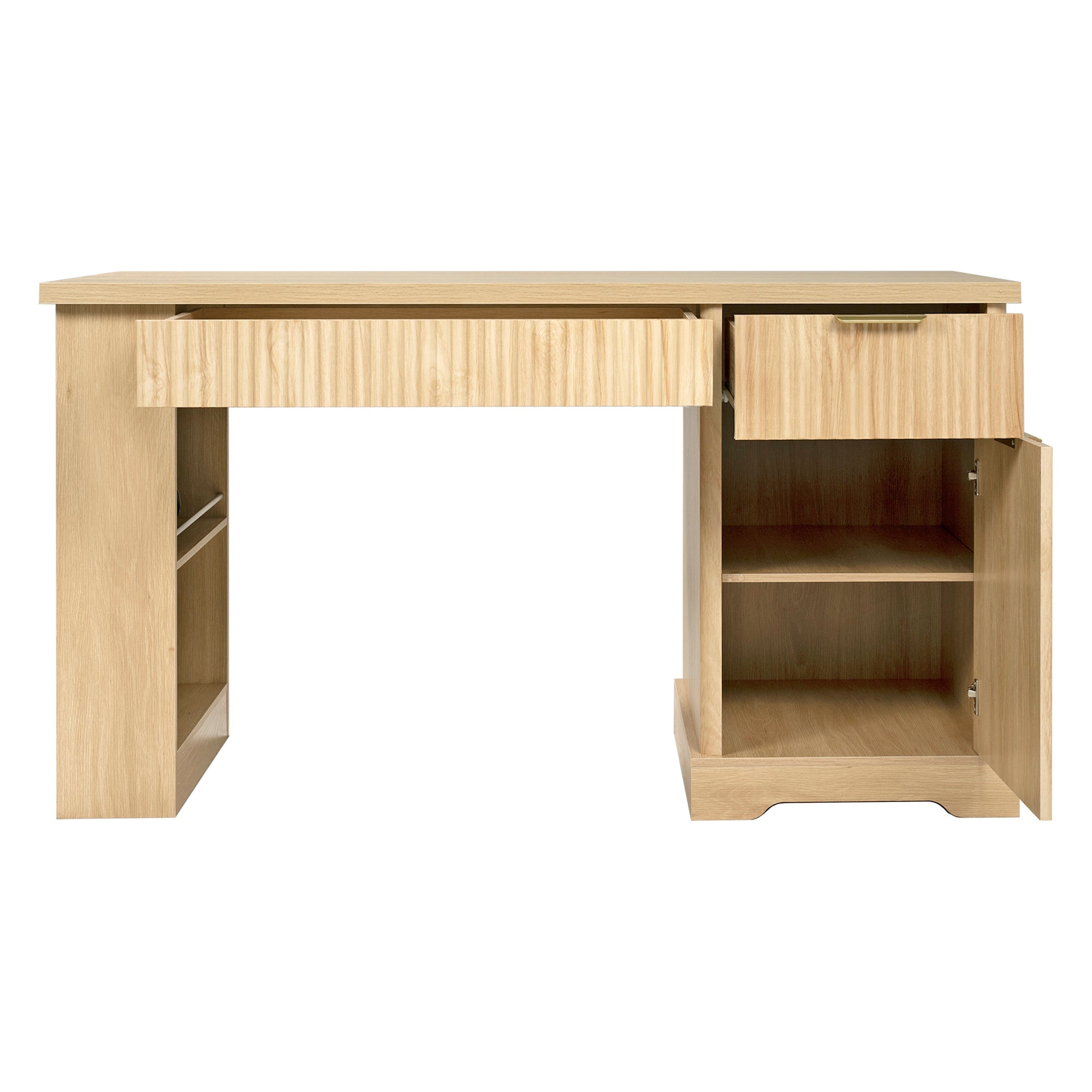 Oakridge Fluted Home Office Desk with Charging Station