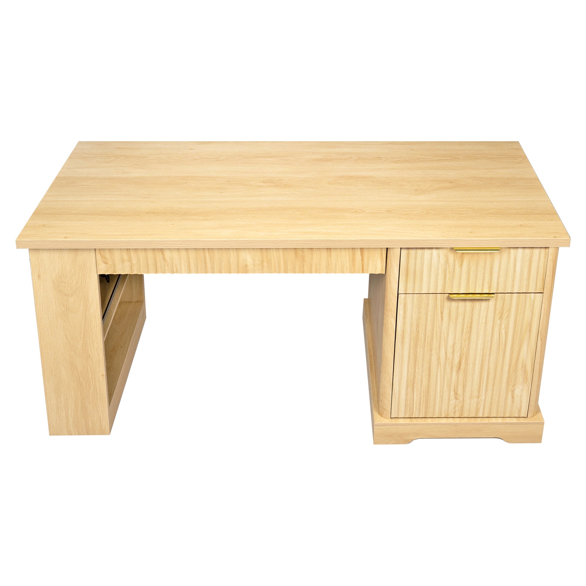 Oakridge Fluted Home Office Desk with Charging Station