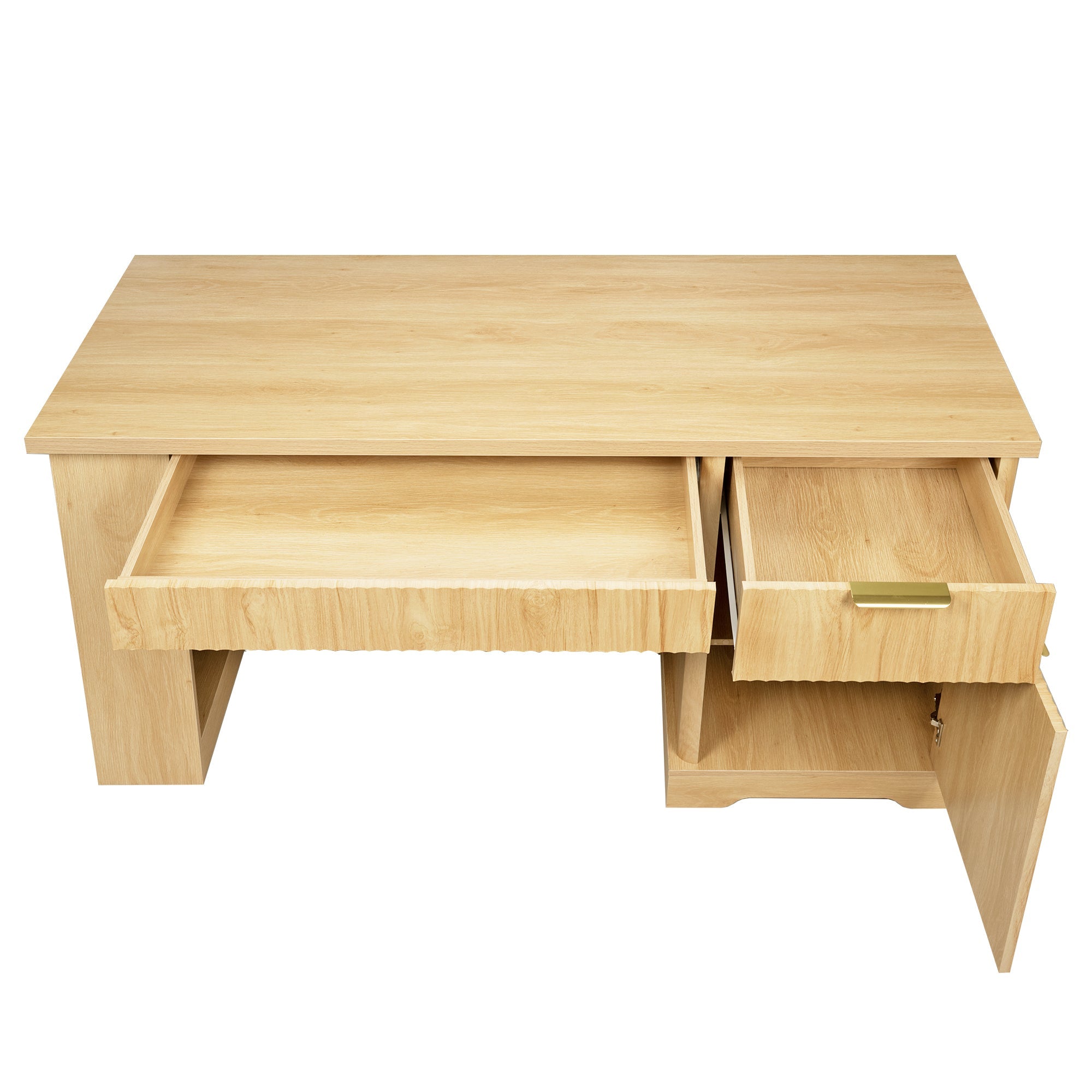 Oakridge Fluted Home Office Desk with Charging Station