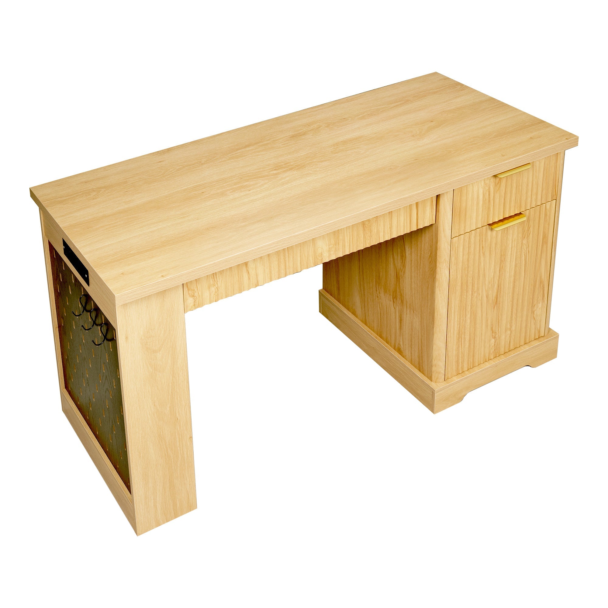 Oakridge Fluted Home Office Desk with Charging Station