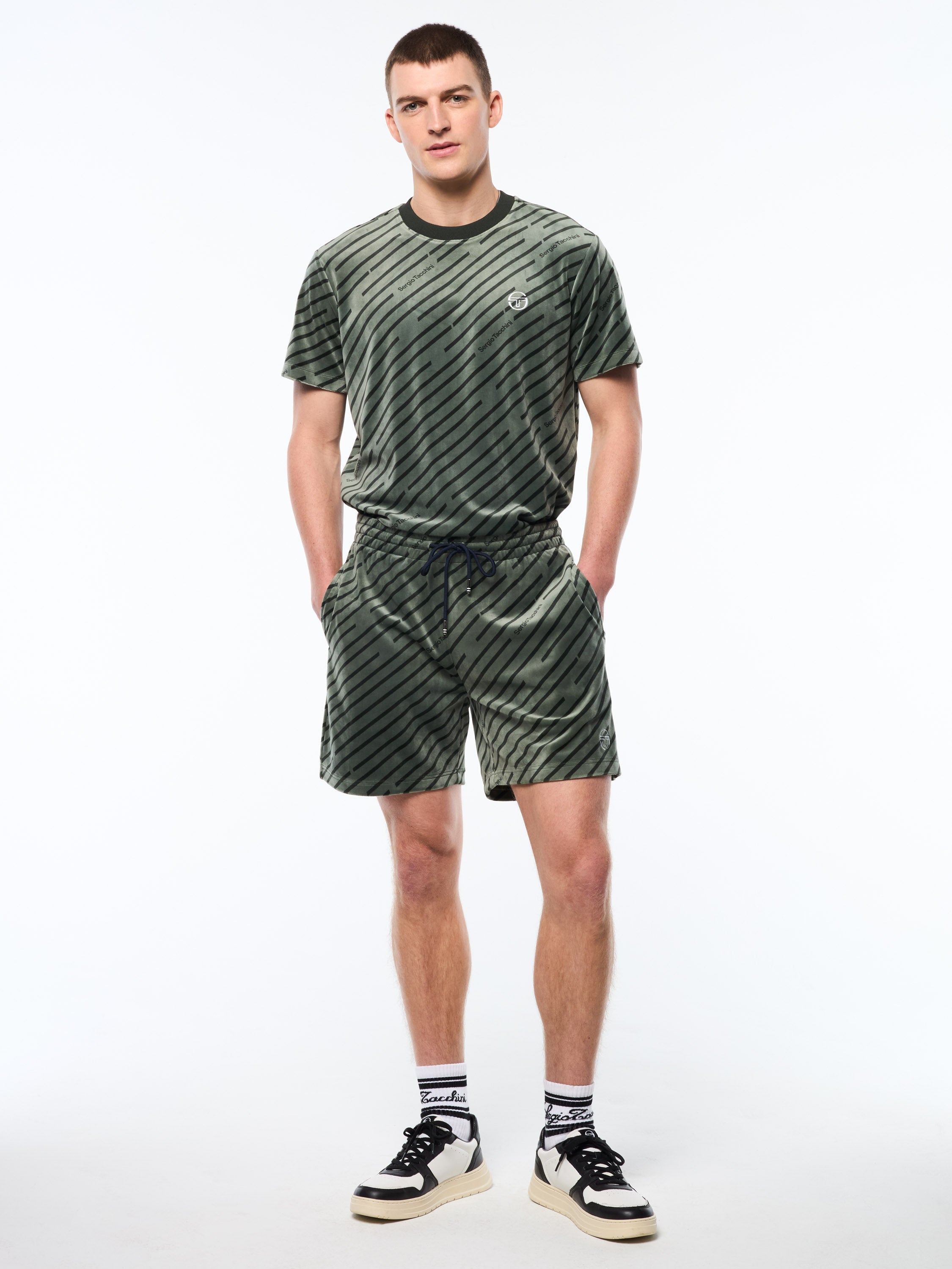 Obliquo Velour Short-Agave Green