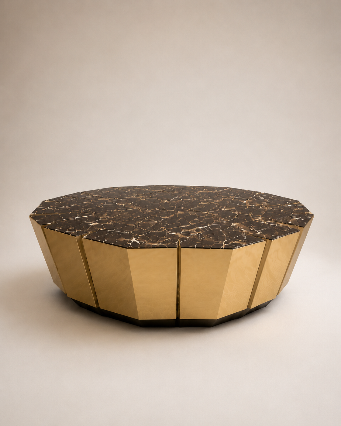 Obsidian Gold & Marble Coffee Table