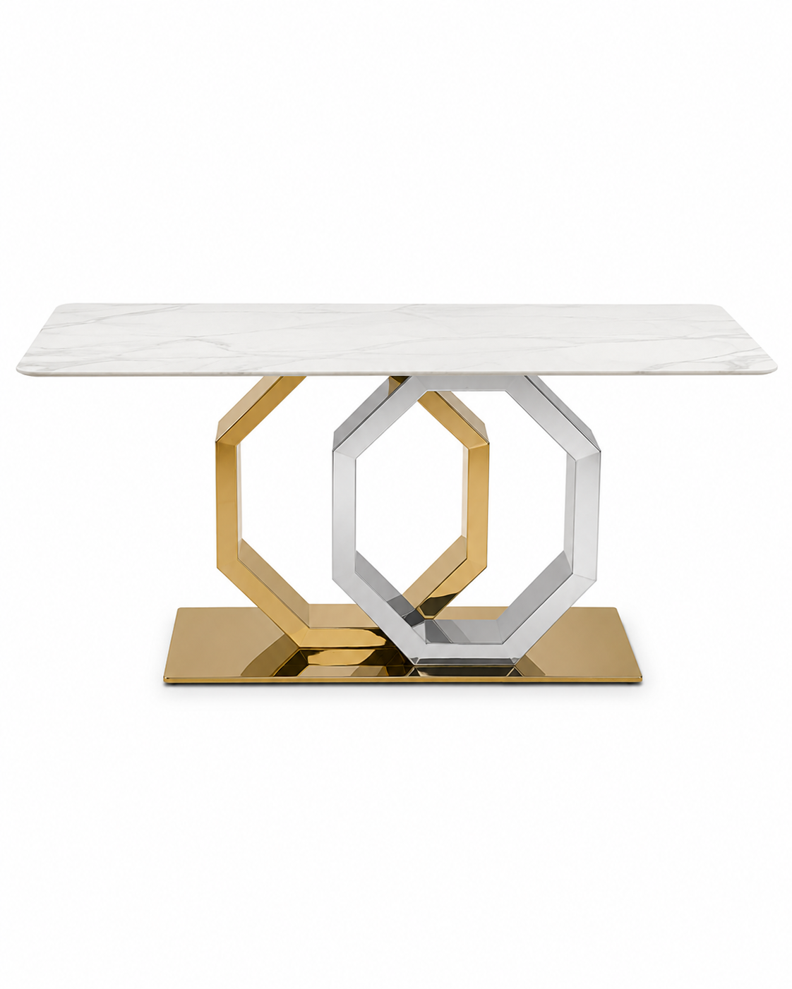 Octavia Marble & Steel Dining Table