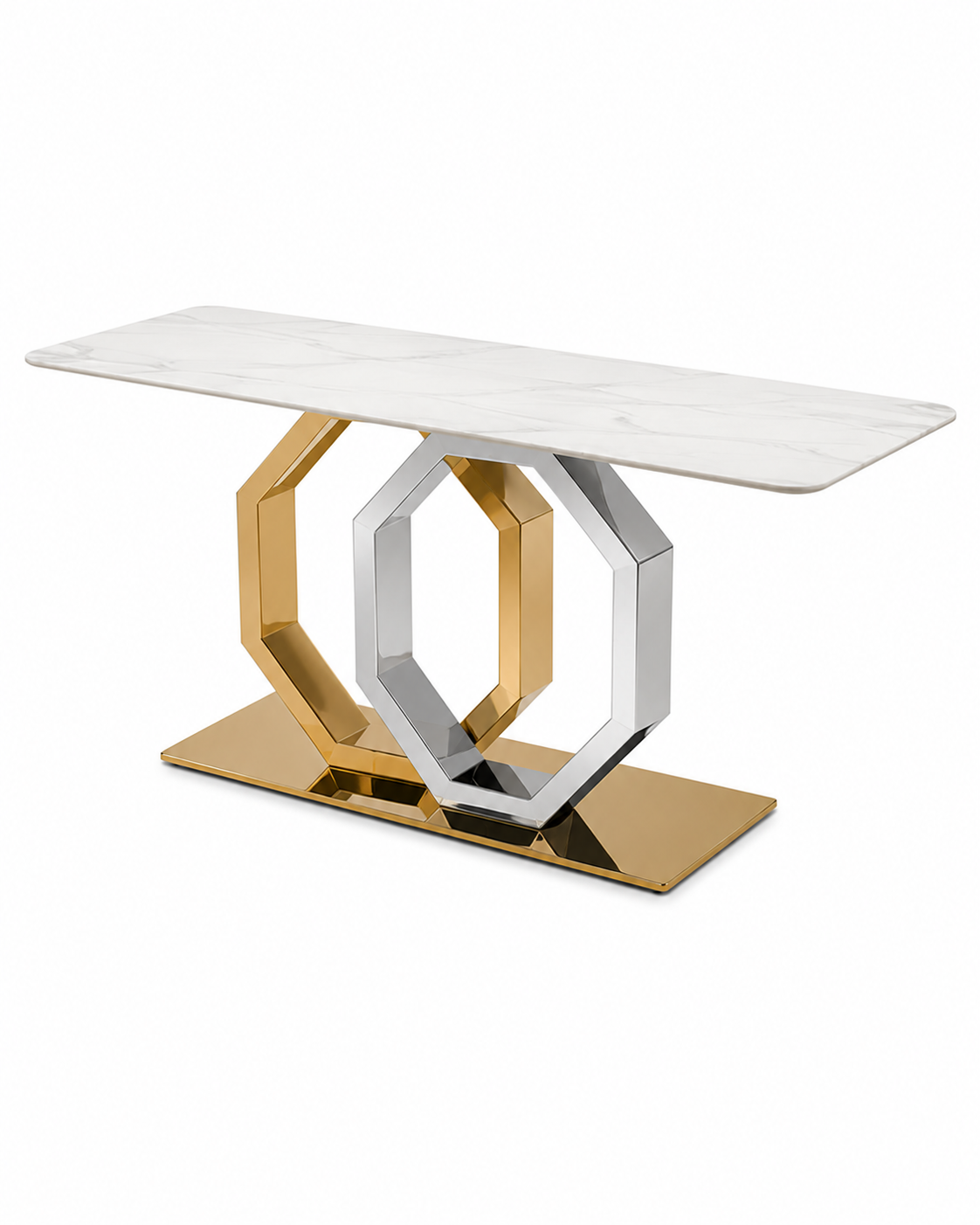 Octavia Marble & Steel Dining Table