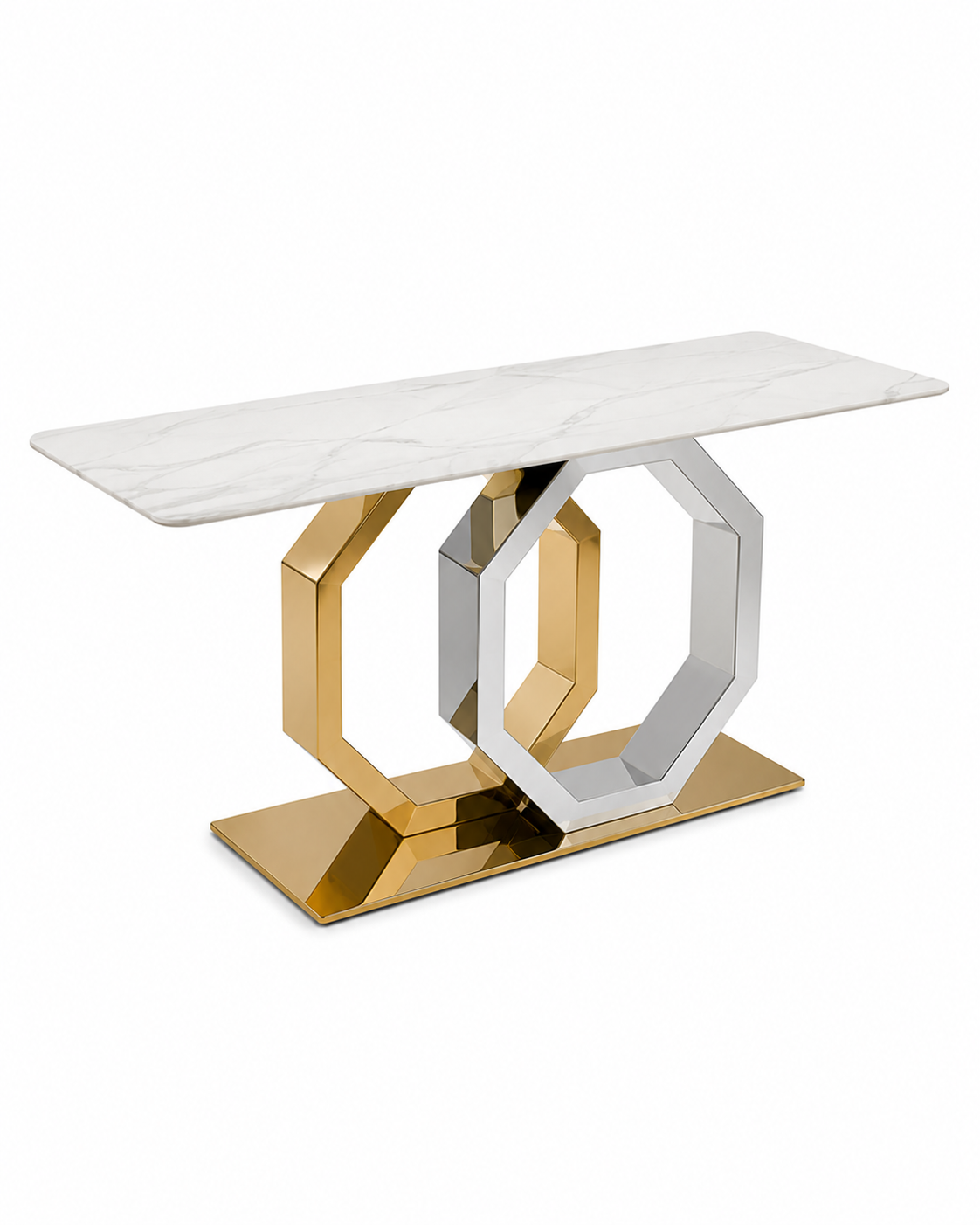 Octavia Marble & Steel Dining Table