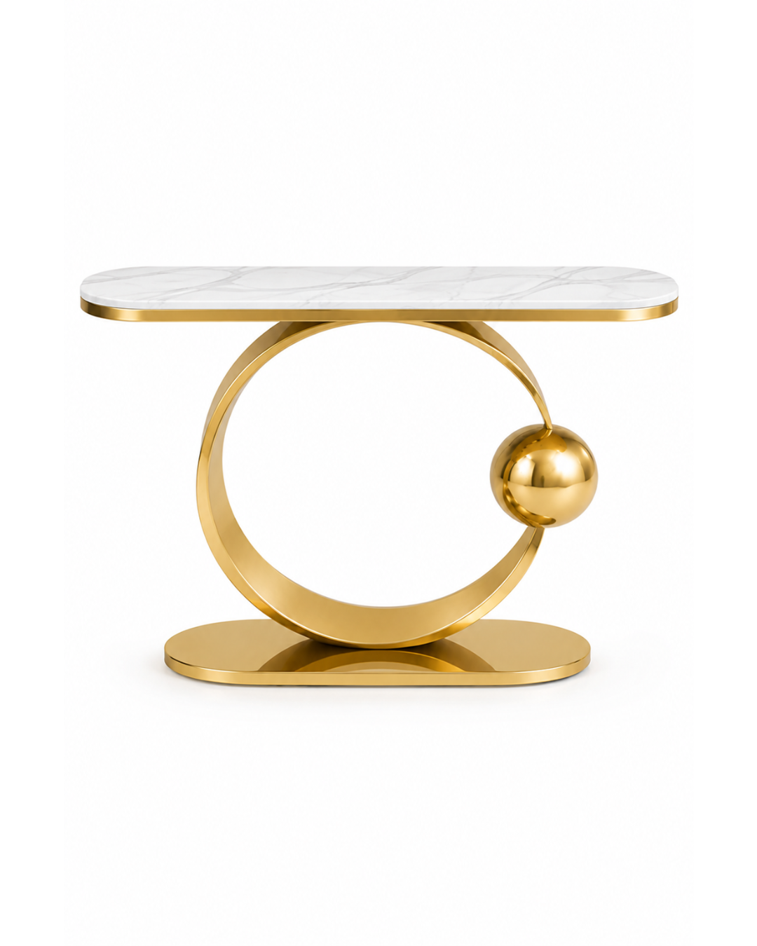 Orbita Luxe Marble & Steel Console Table