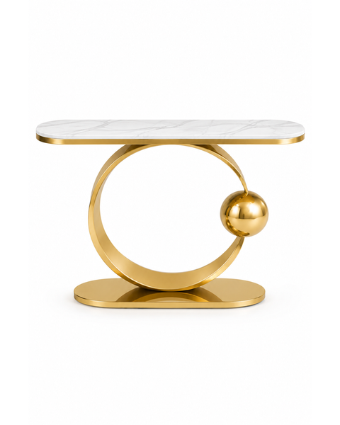 Orbita Luxe Marble & Steel Console Table