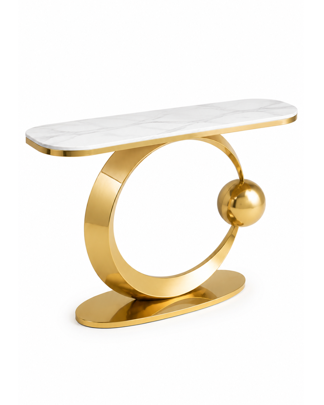 Orbita Luxe Marble & Steel Console Table