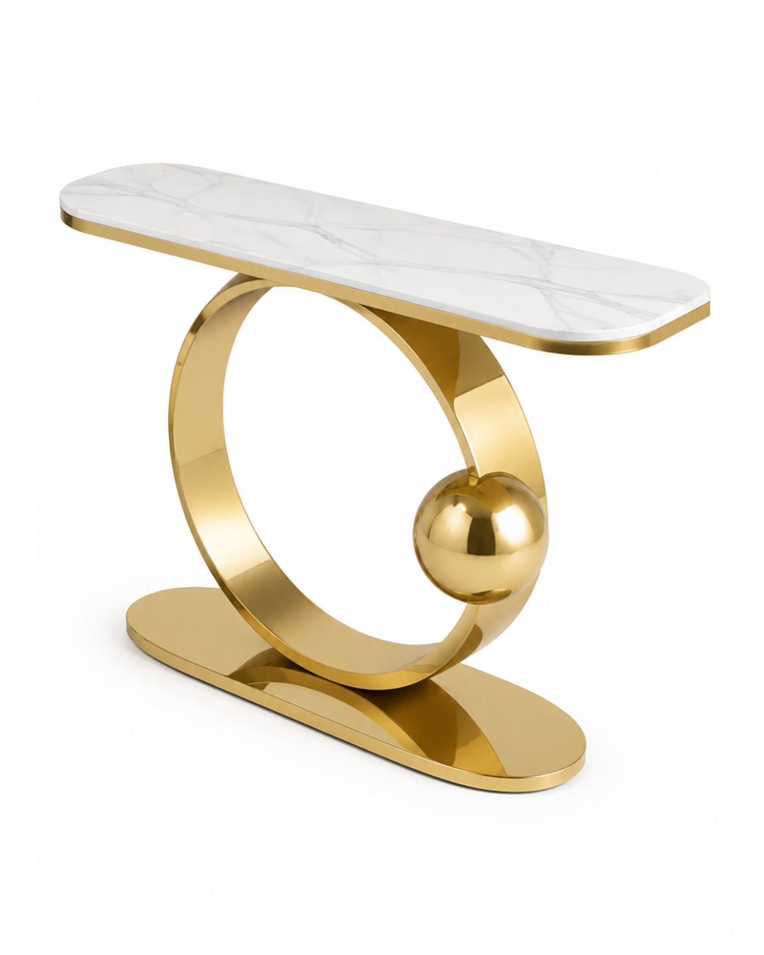 Orbita Luxe Marble & Steel Console Table