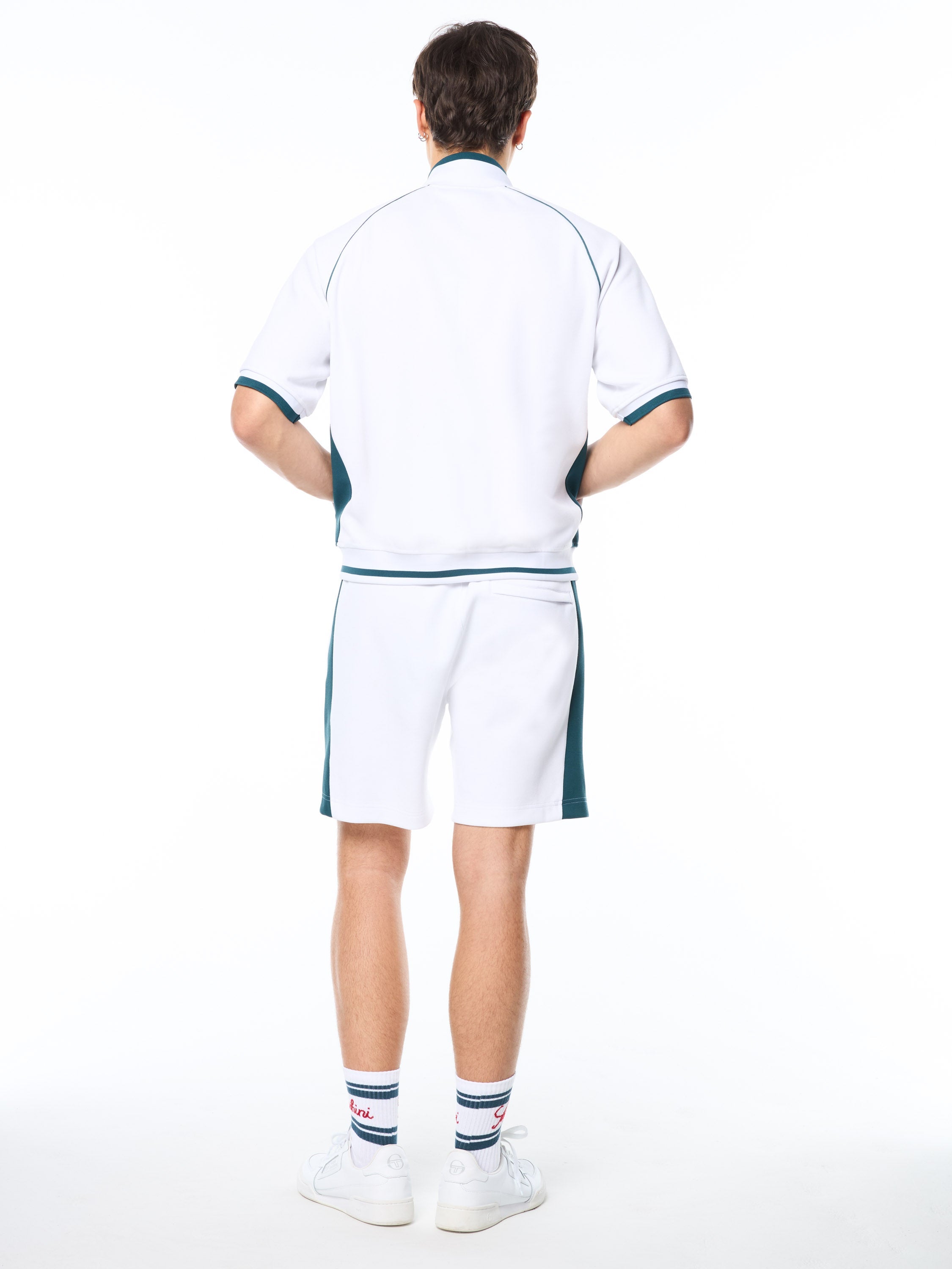 Pannello Short Sleeve Track Jacket-Brilliant White
