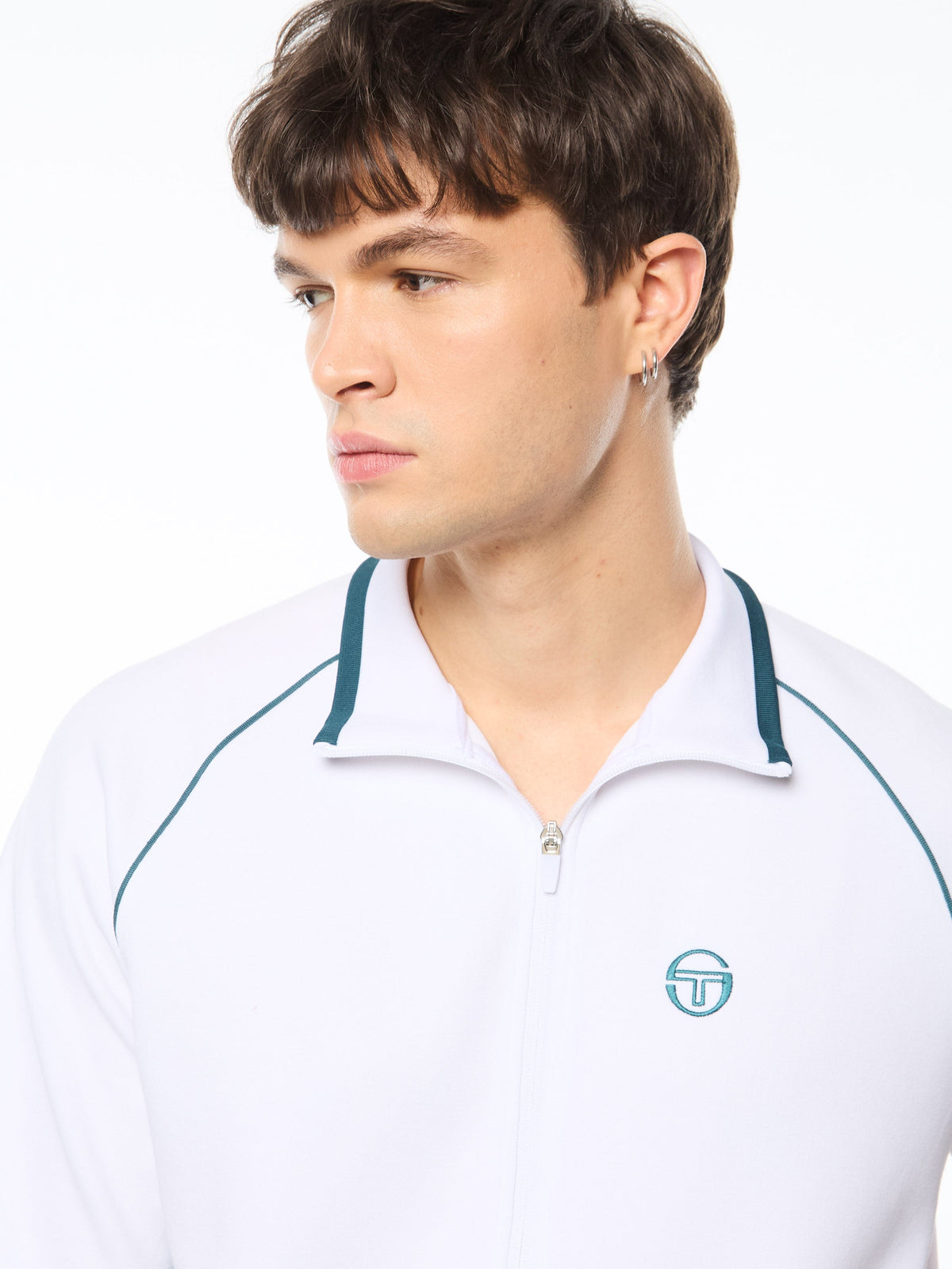 Pannello Short Sleeve Track Jacket-Brilliant White