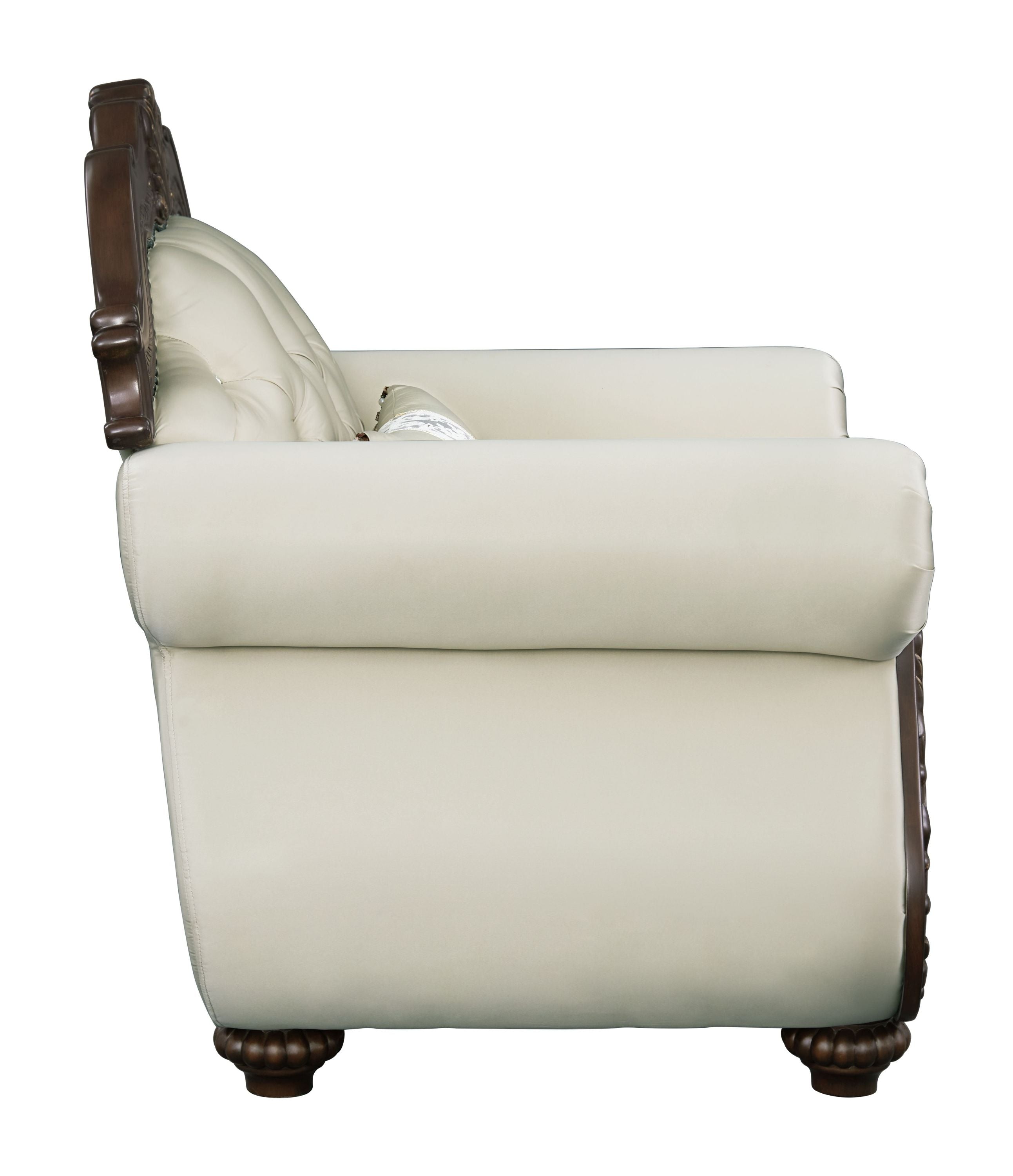 Pierce Luxury Heritage Seating Set – Carved Wood Loveseat & Accent Chair