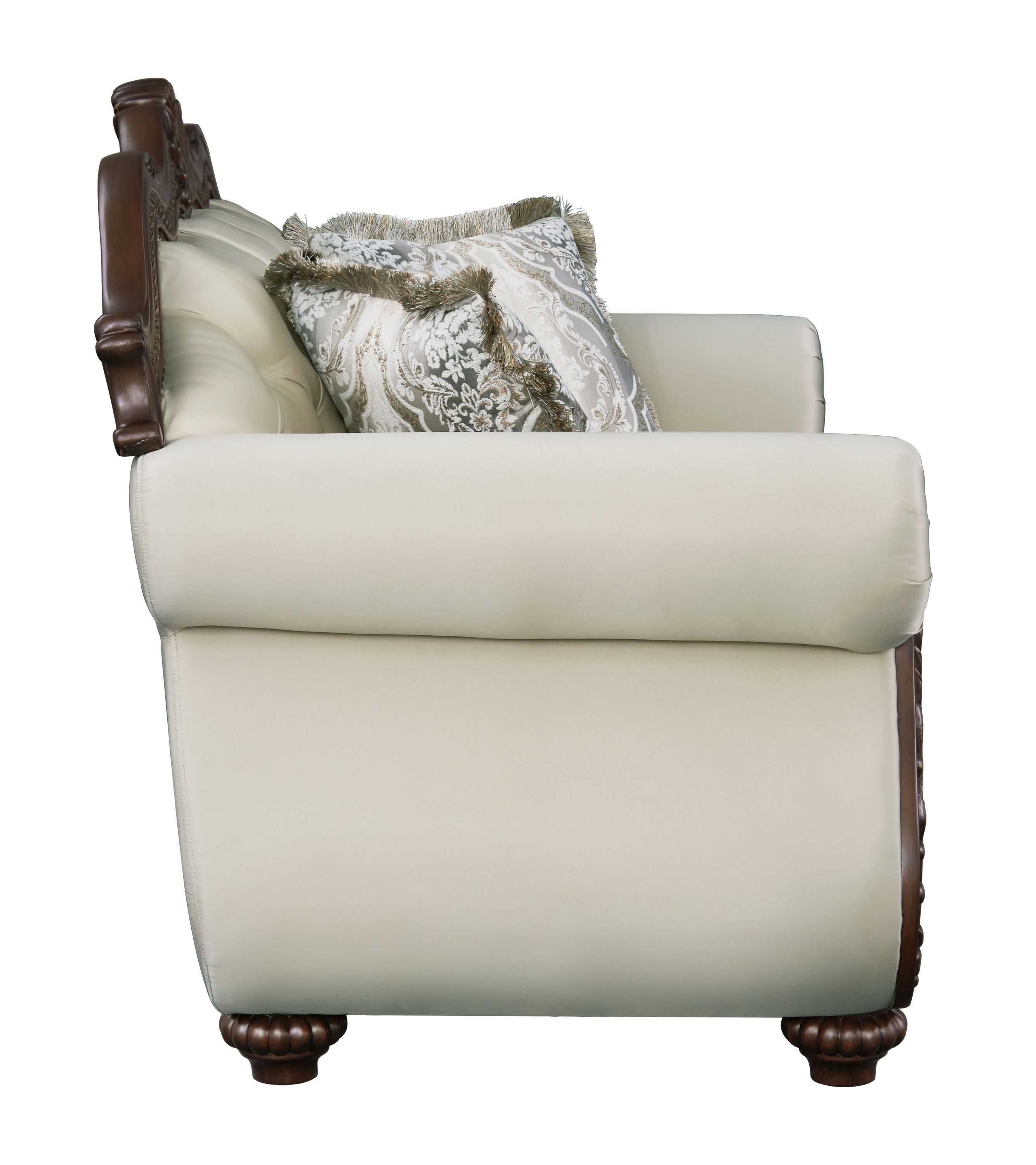 Pierce Luxury Heritage Seating Set – Carved Wood Loveseat & Accent Chair