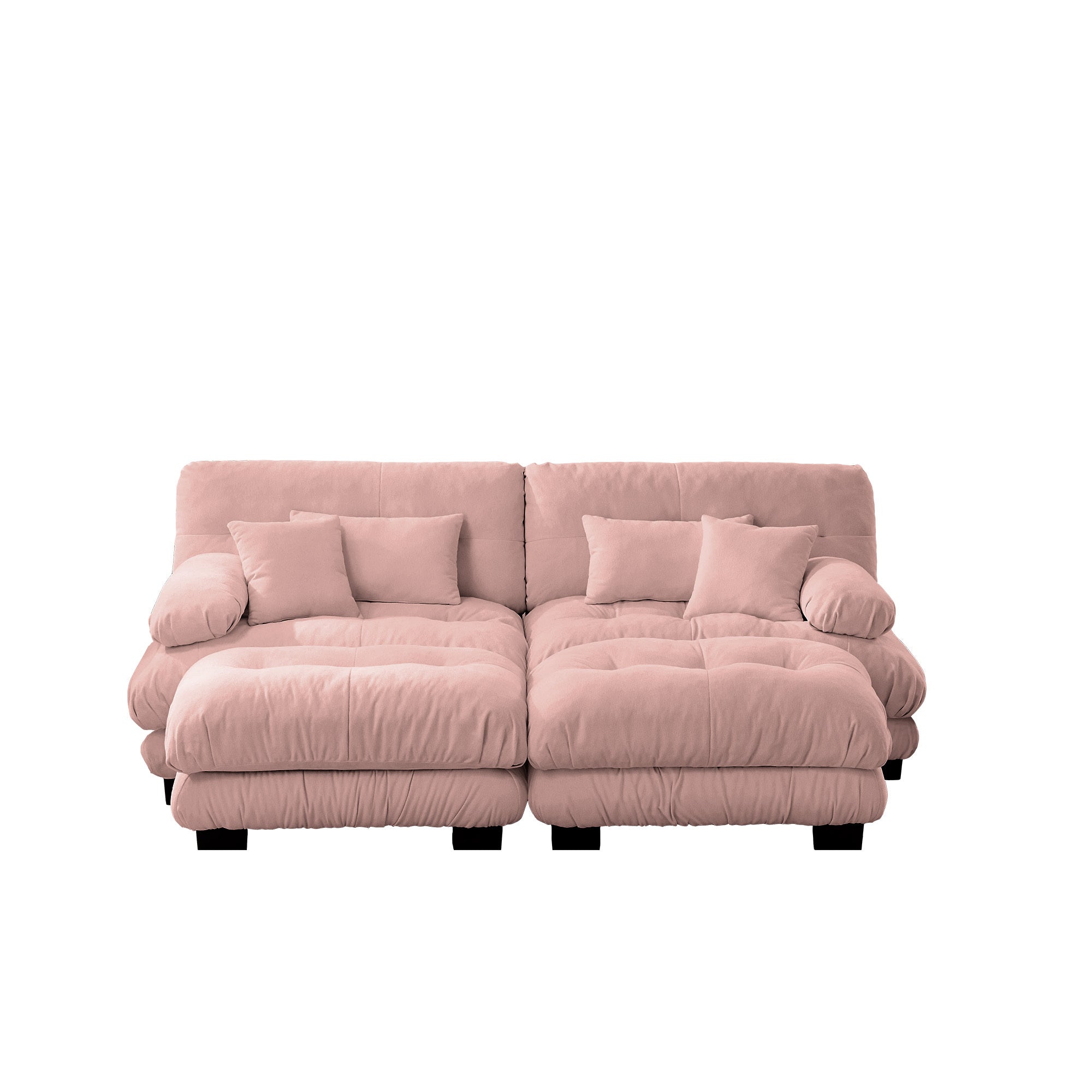 Pink Chenille Loveseat Cloud Sofa